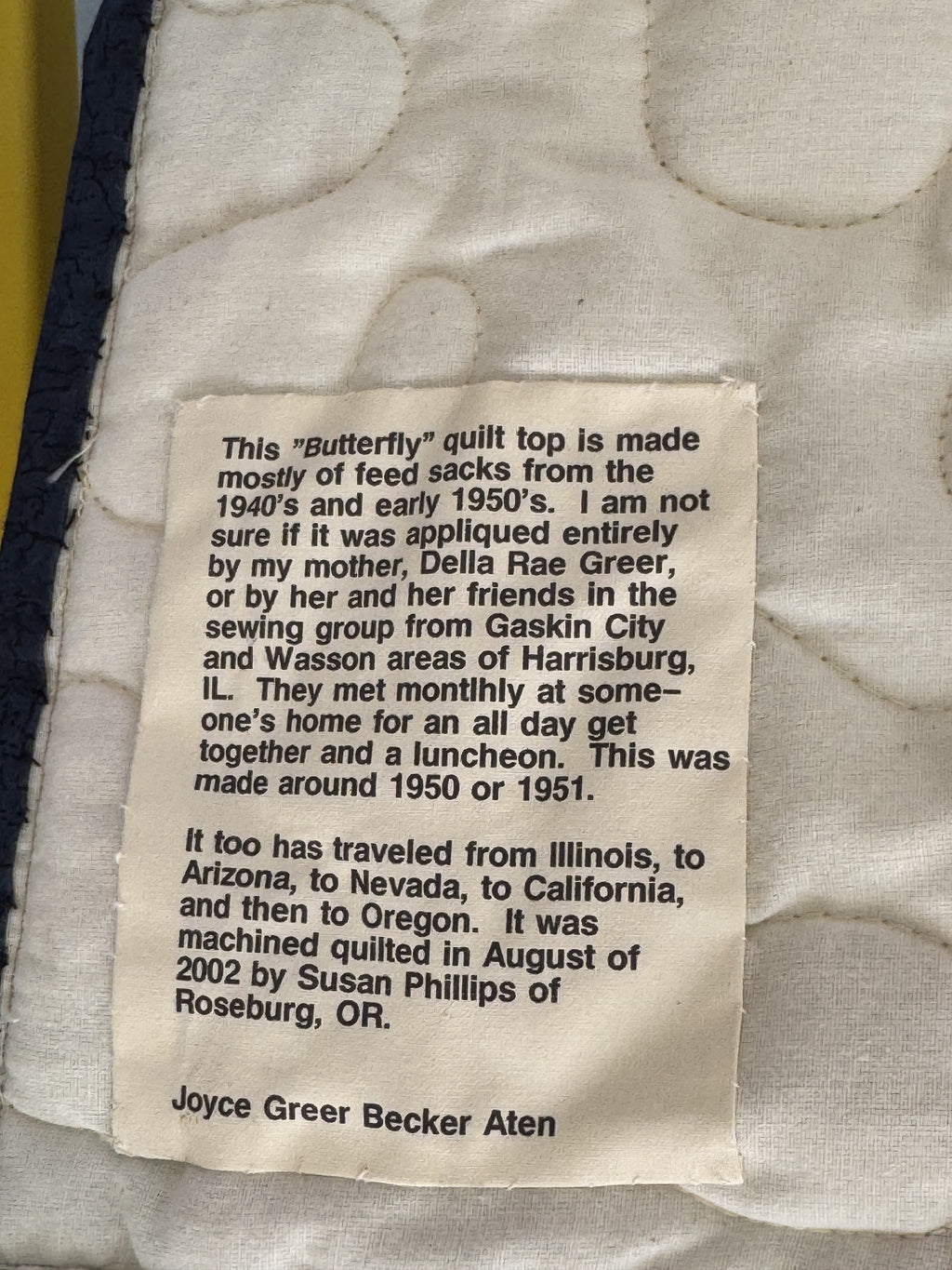 **SOLD** Vintage Quilt Feed Sack Butterfly ** SOLD**