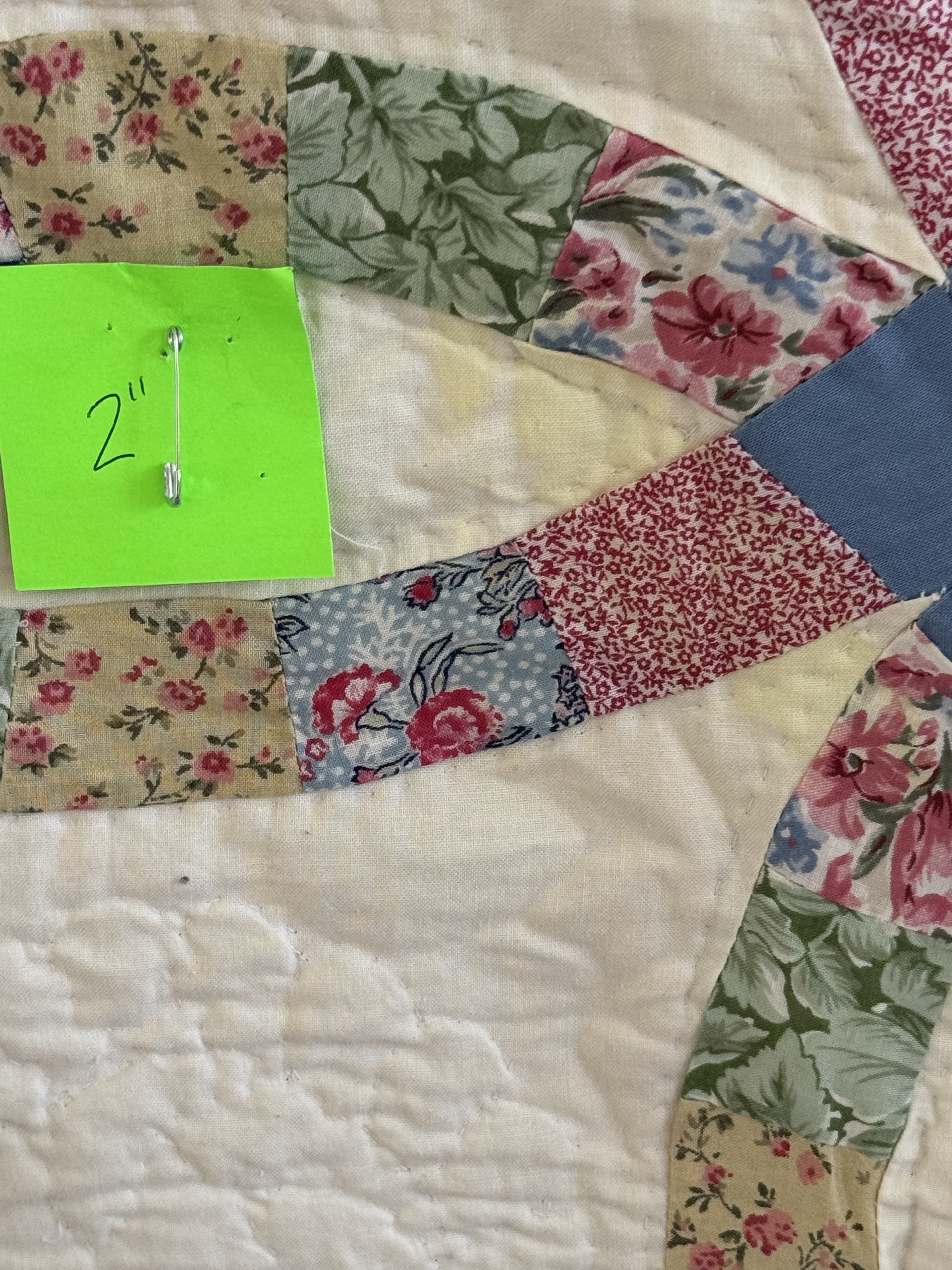 Vintage Quilt Double Wedding Ring Feed Sack