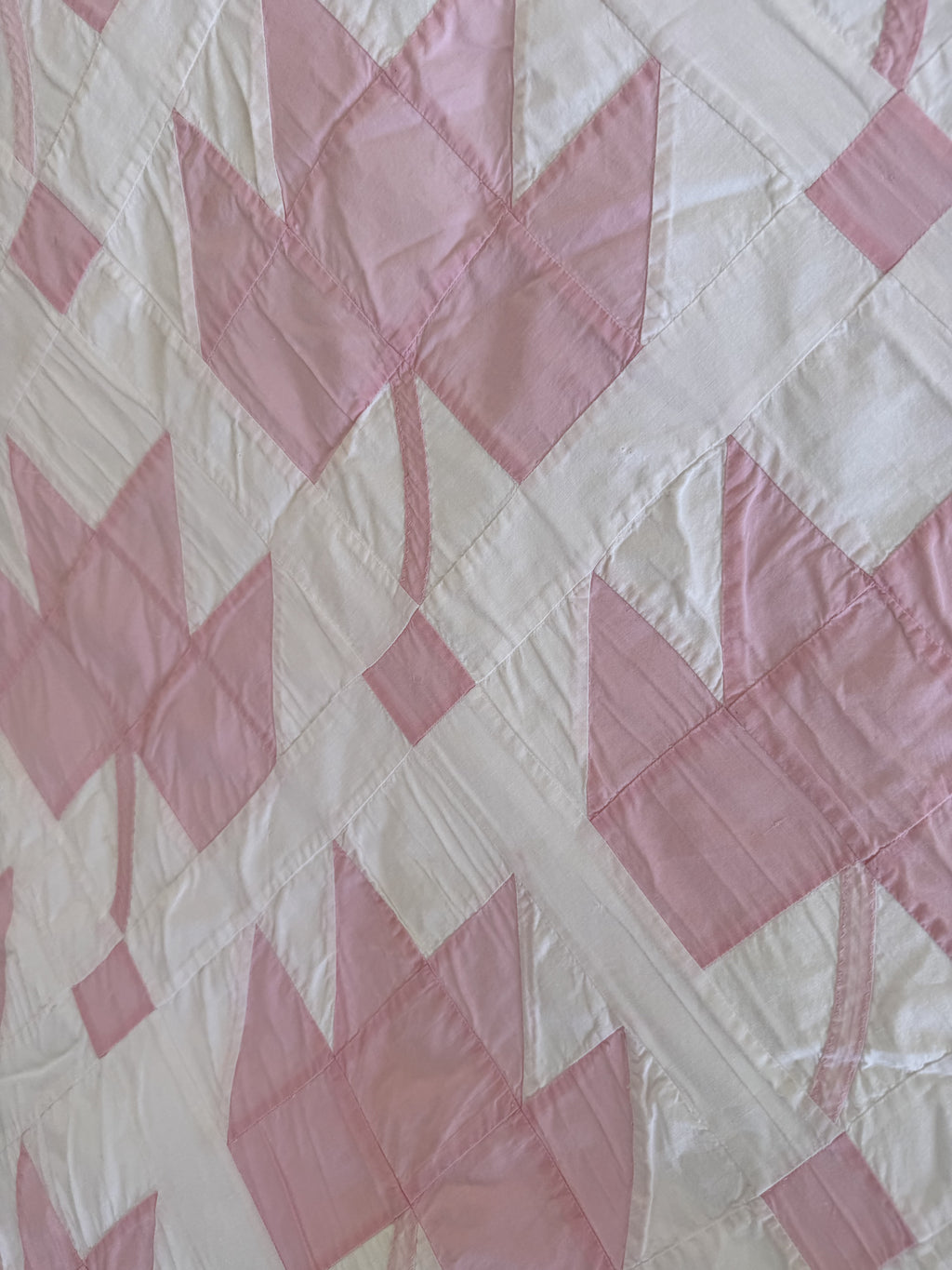 Vintage Quilt Pink Maple Leaf