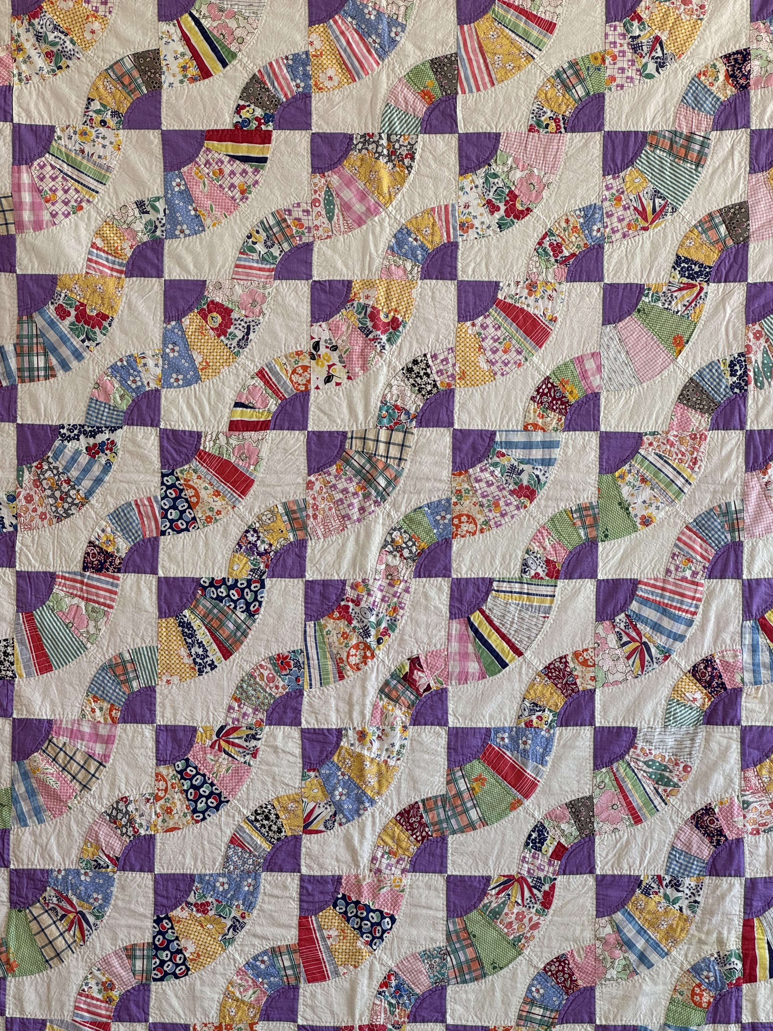 Vintage Quilt Grandmother's Fan Variation