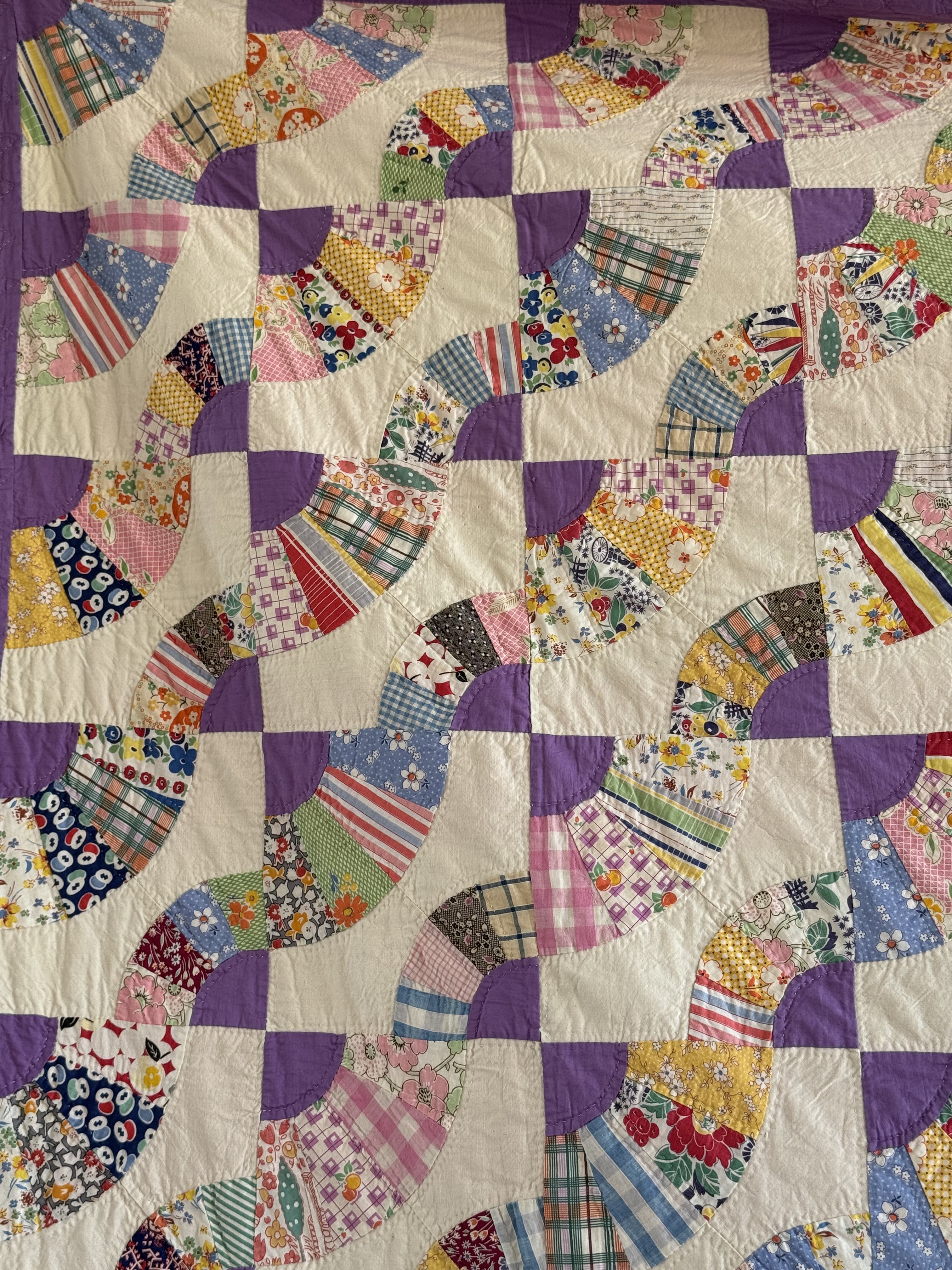 Vintage Quilt Grandmother's Fan Variation
