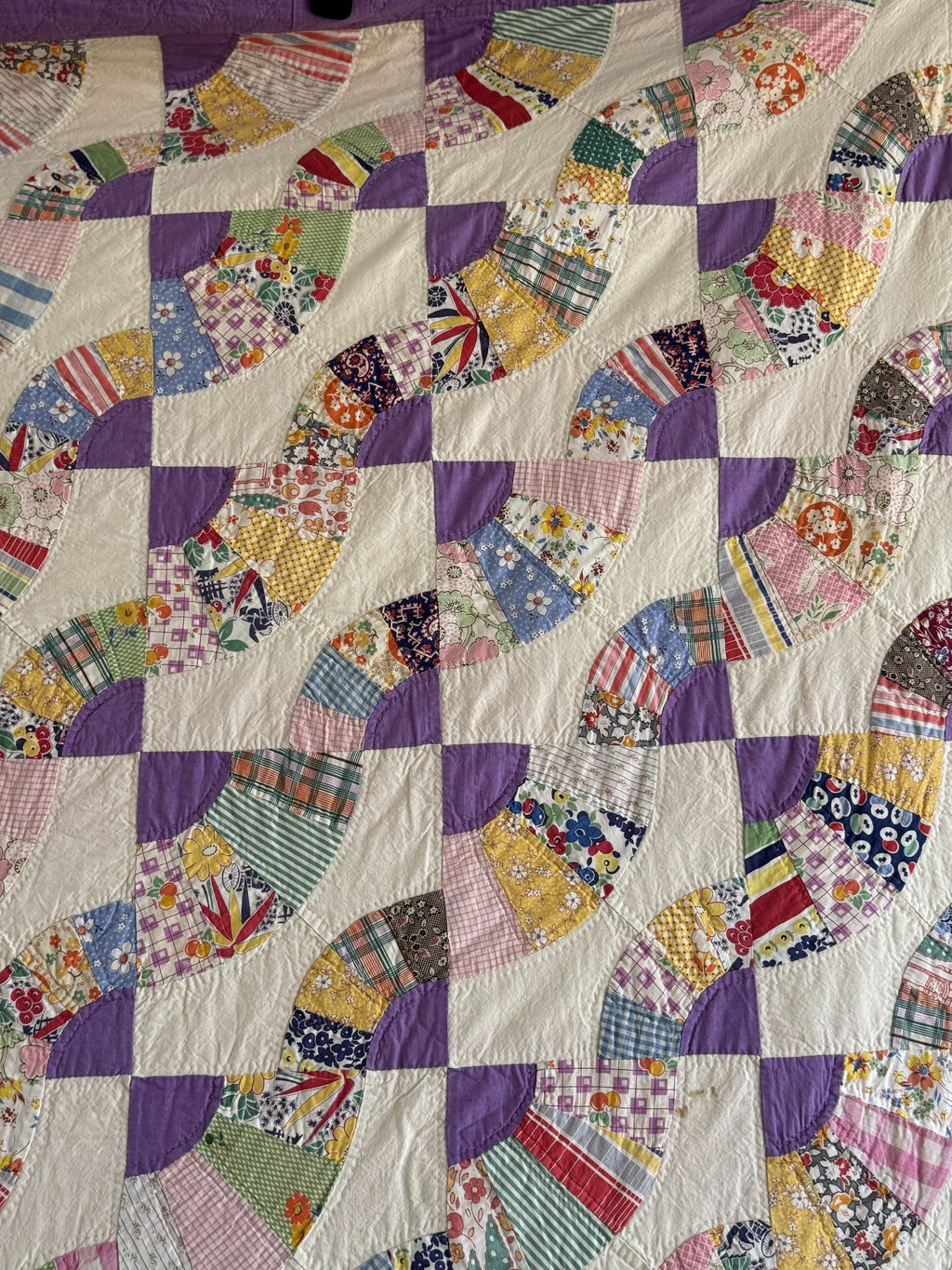 Vintage Quilt Grandmother's Fan Variation