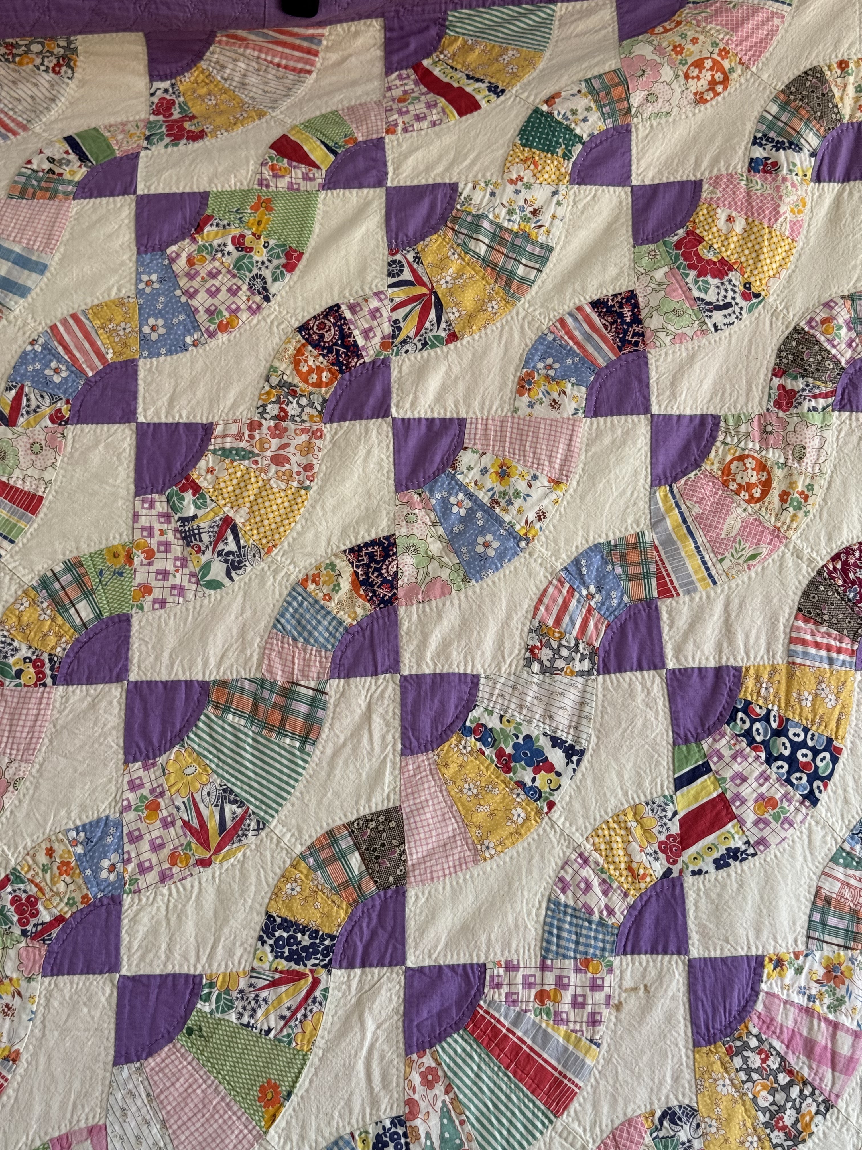 Vintage Quilt Grandmother's Fan Variation