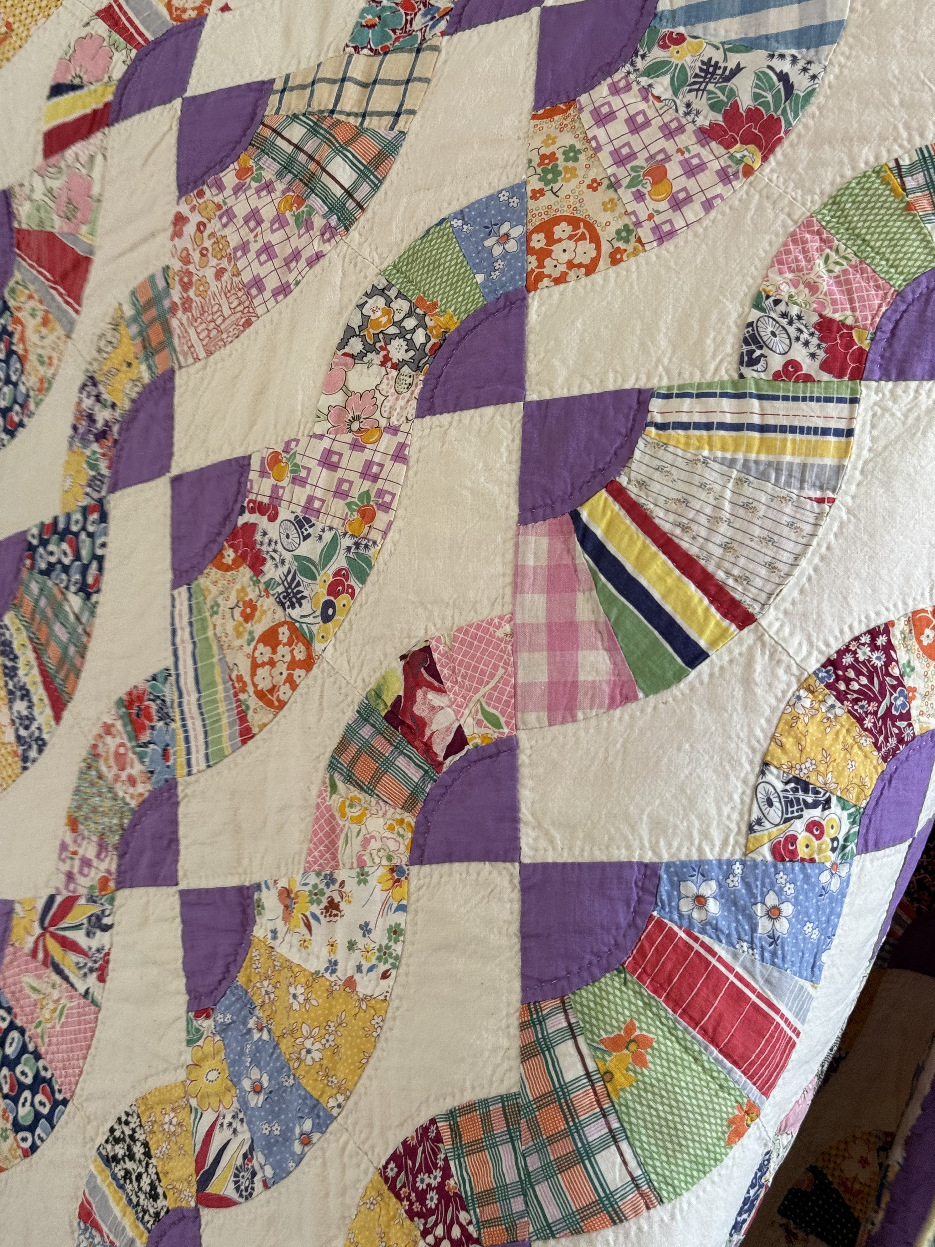 Vintage Quilt Grandmother's Fan Variation