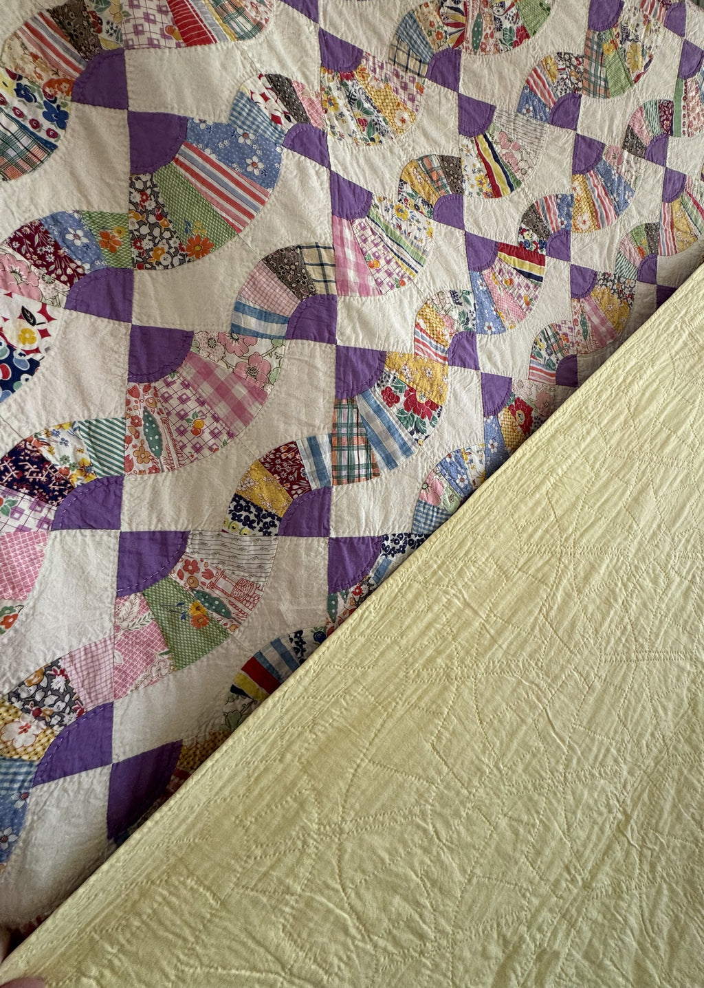 Vintage Quilt Grandmother's Fan Variation