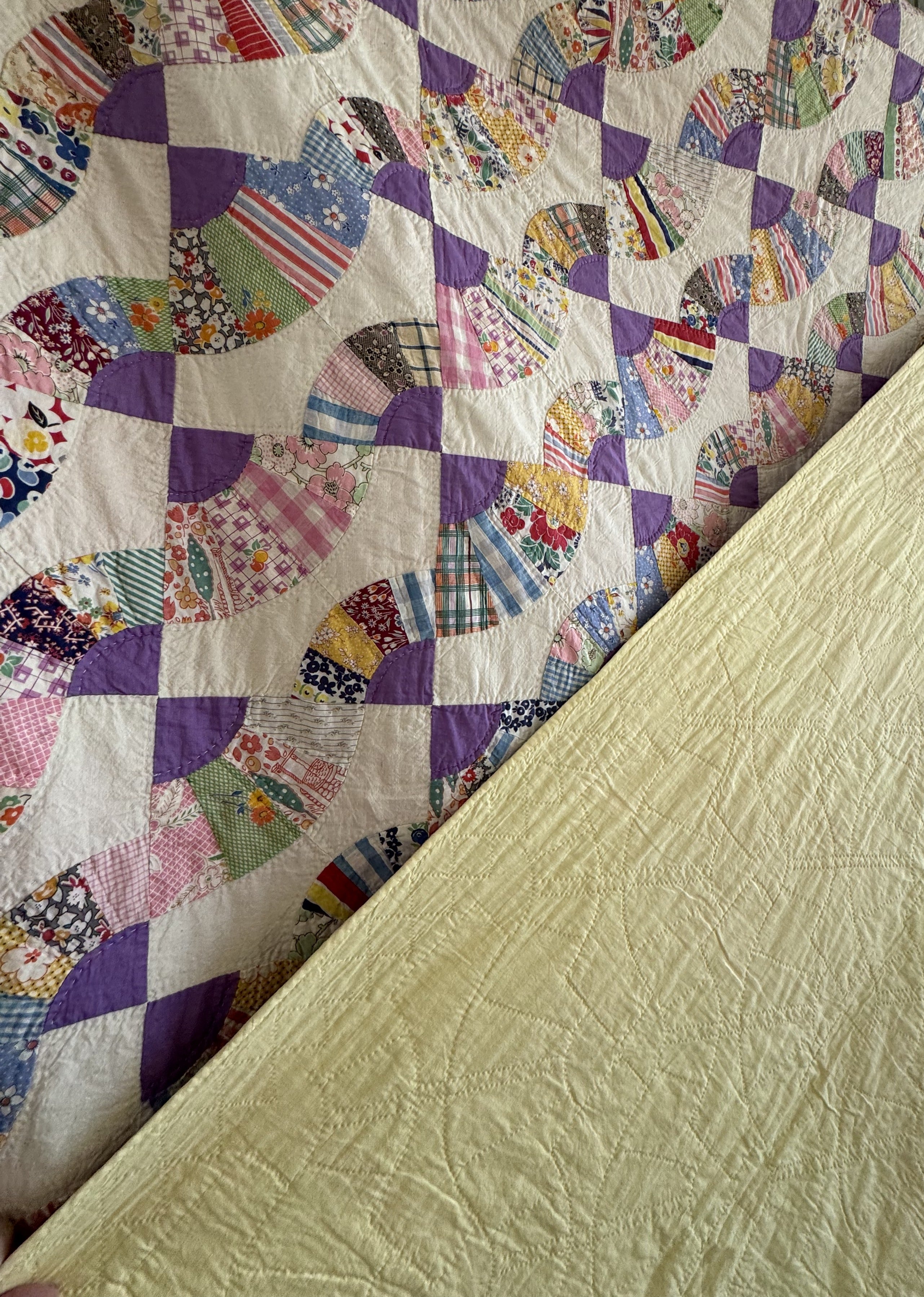 Vintage Quilt Grandmother's Fan Variation