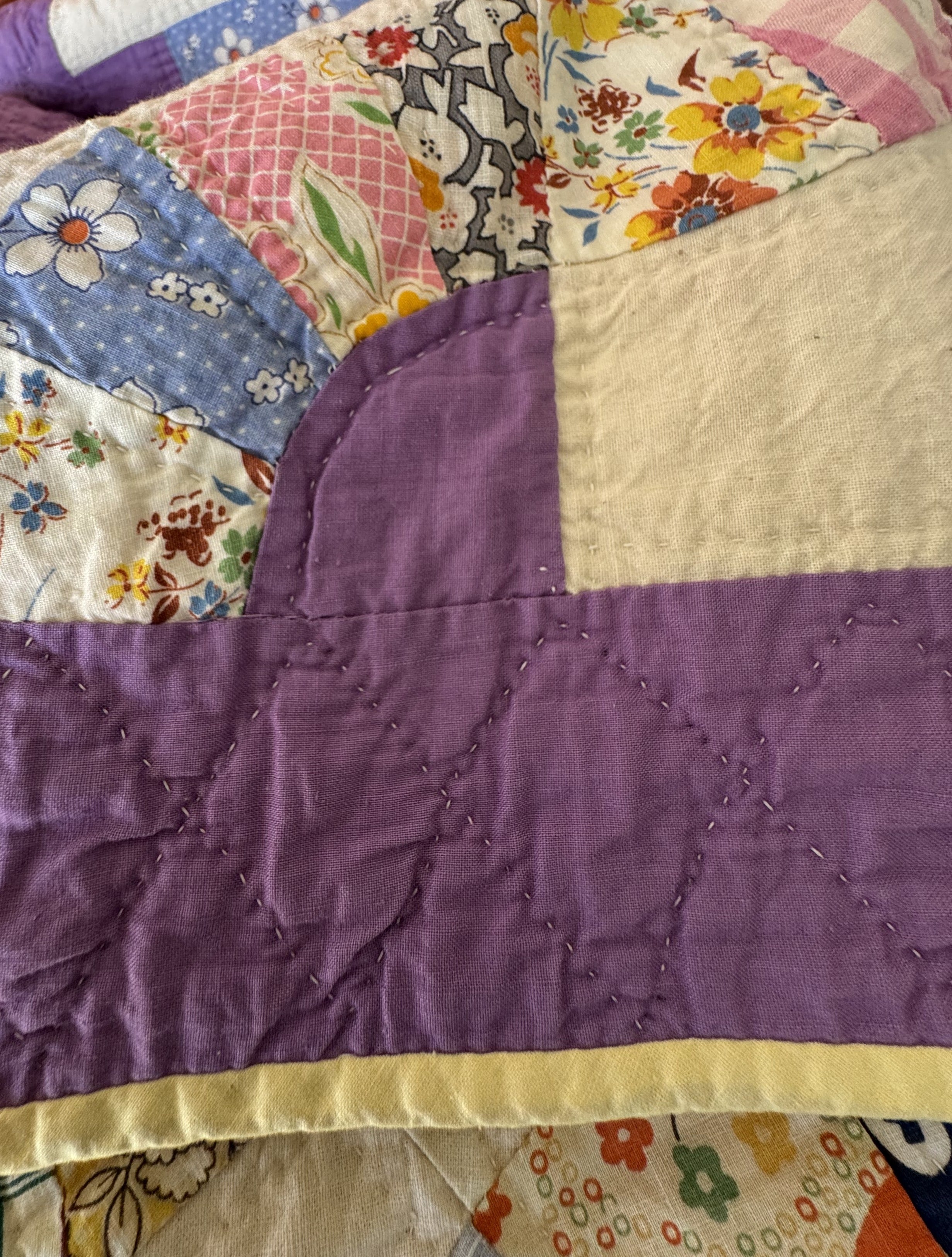 Vintage Quilt Grandmother's Fan Variation