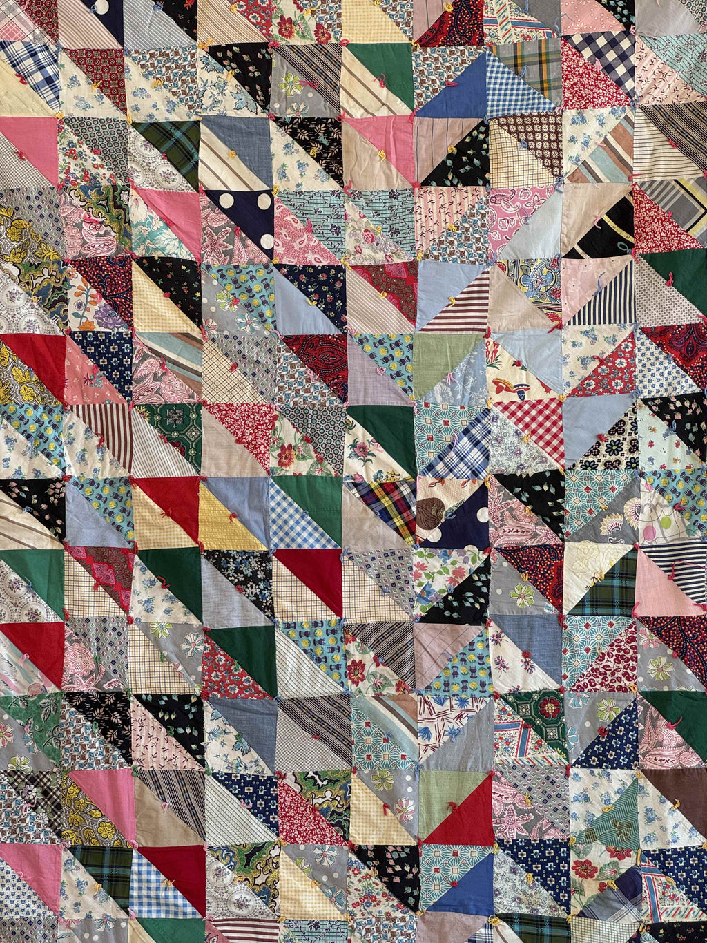 Vintage Quilt Half Square Triangle Scrap