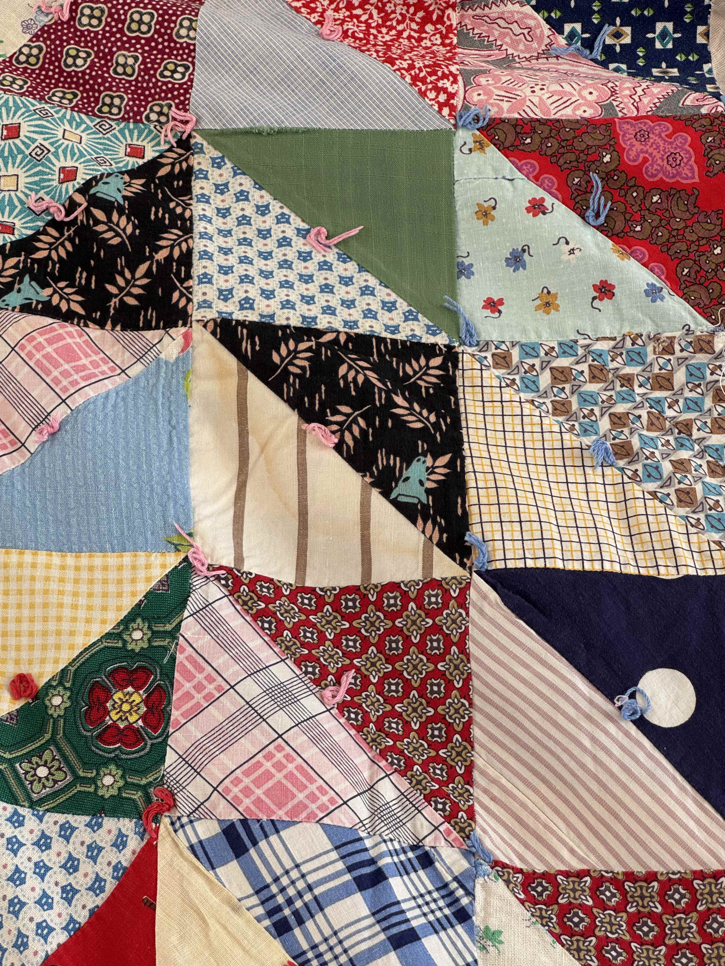 Vintage Quilt Half Square Triangle Scrap