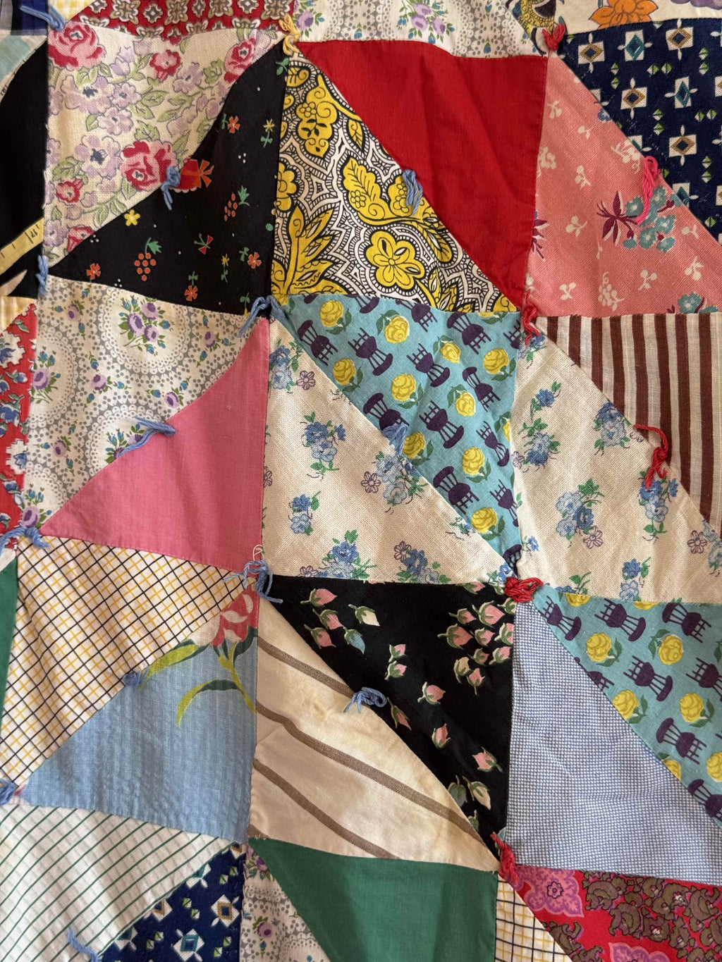 Vintage Quilt Half Square Triangle Scrap