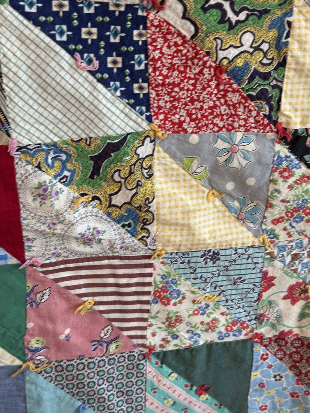 Vintage Quilt Half Square Triangle Scrap
