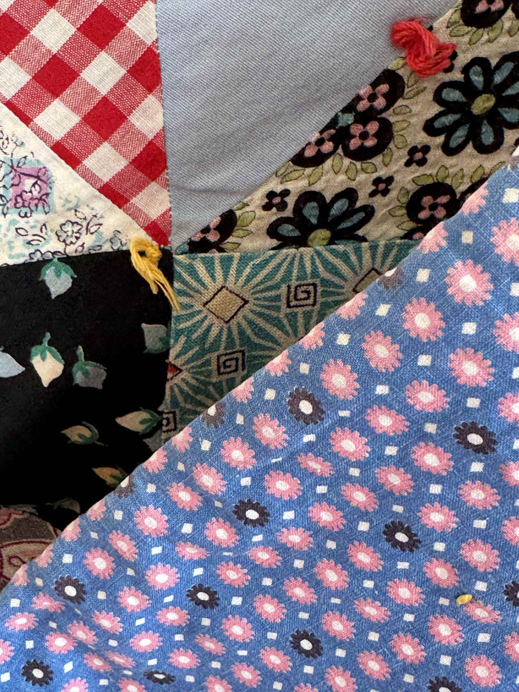 Vintage Quilt Half Square Triangle Scrap