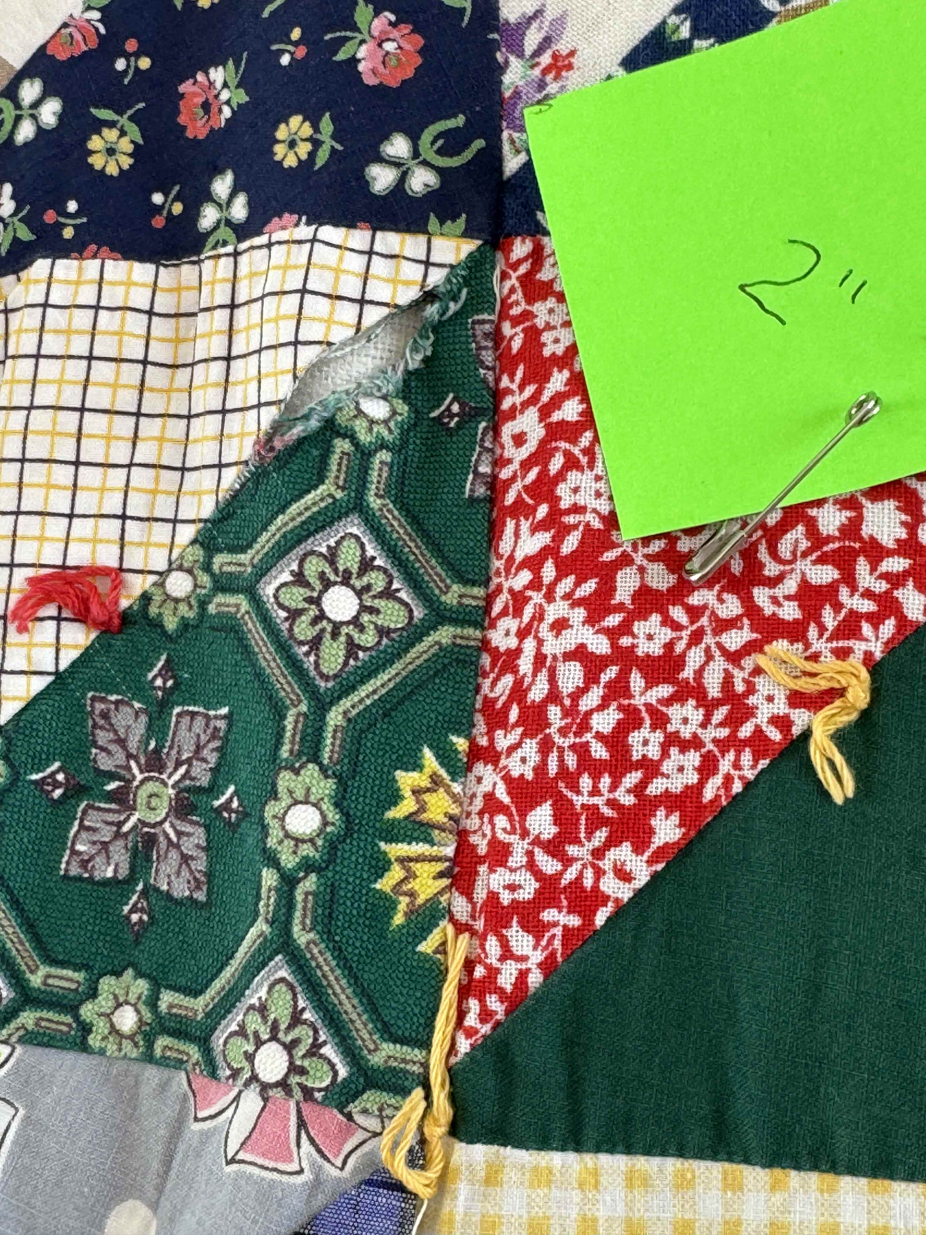 Vintage Quilt Half Square Triangle Scrap