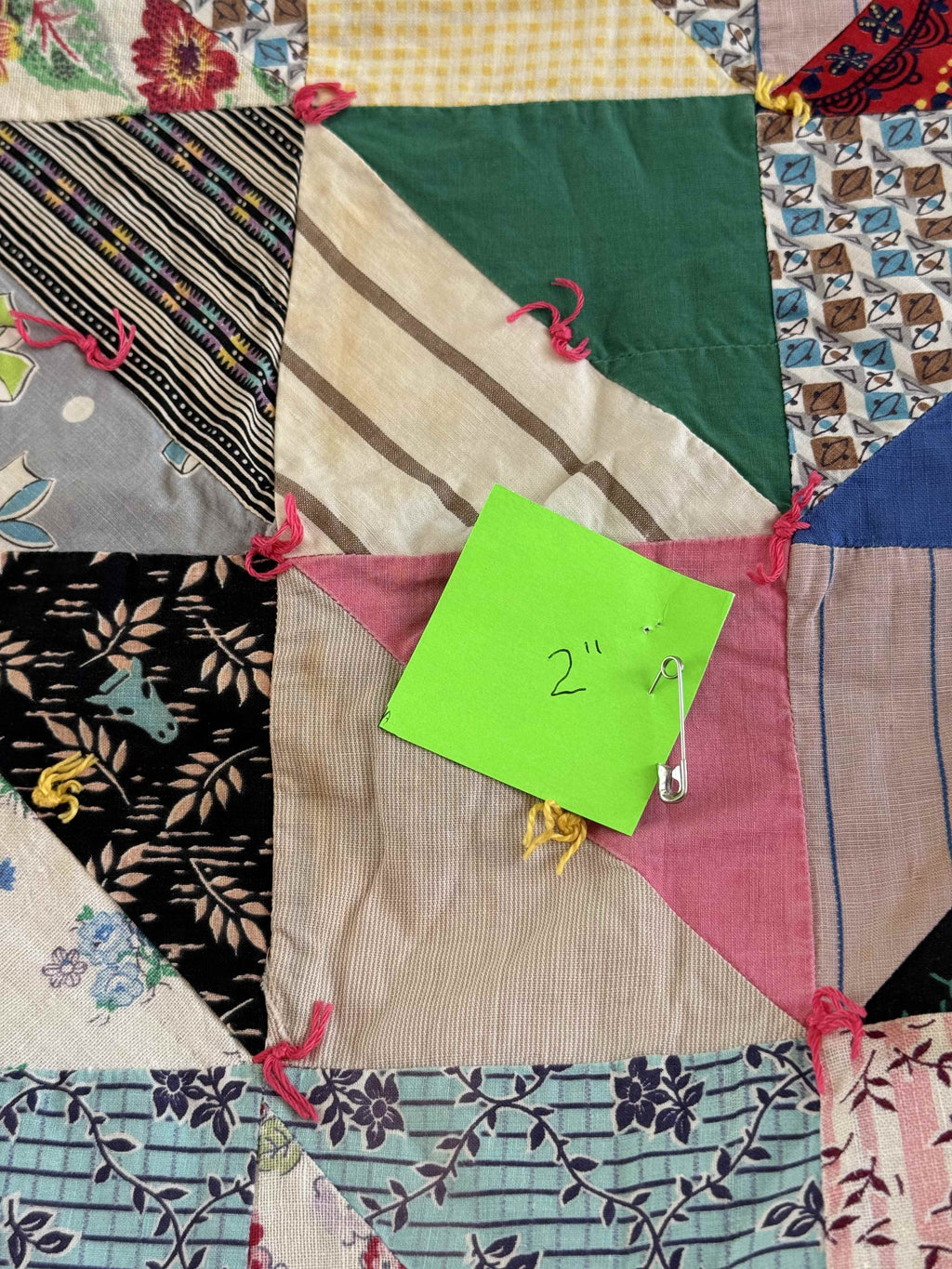 Vintage Quilt Half Square Triangle Scrap
