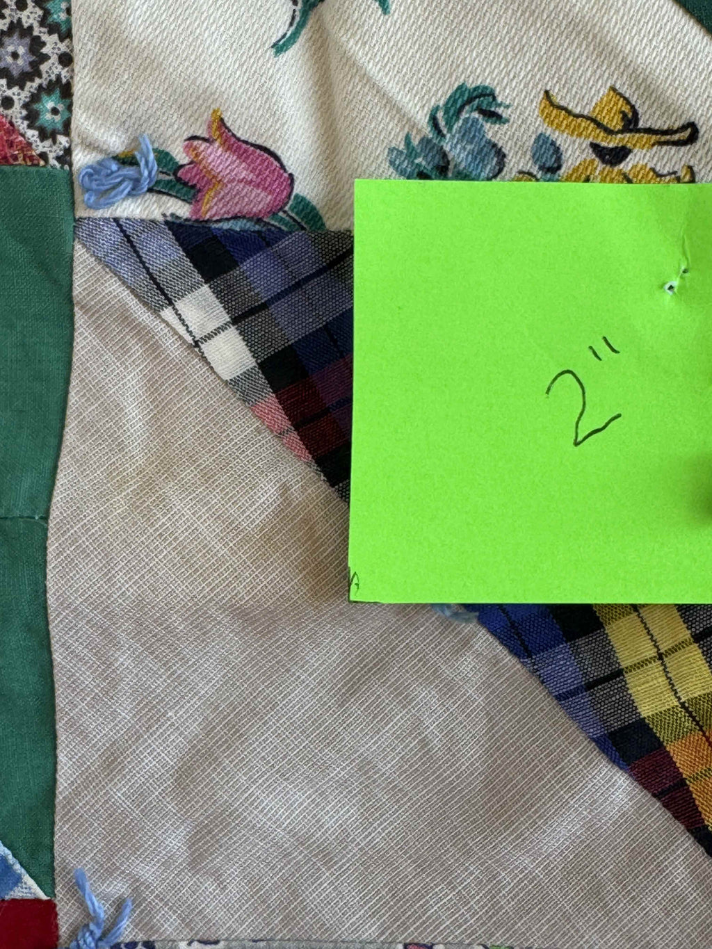Vintage Quilt Half Square Triangle Scrap