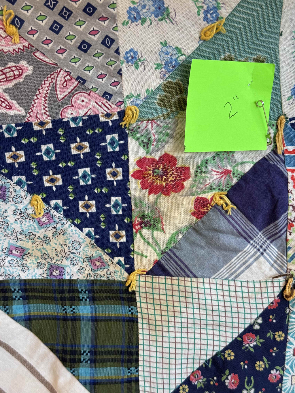 Vintage Quilt Half Square Triangle Scrap