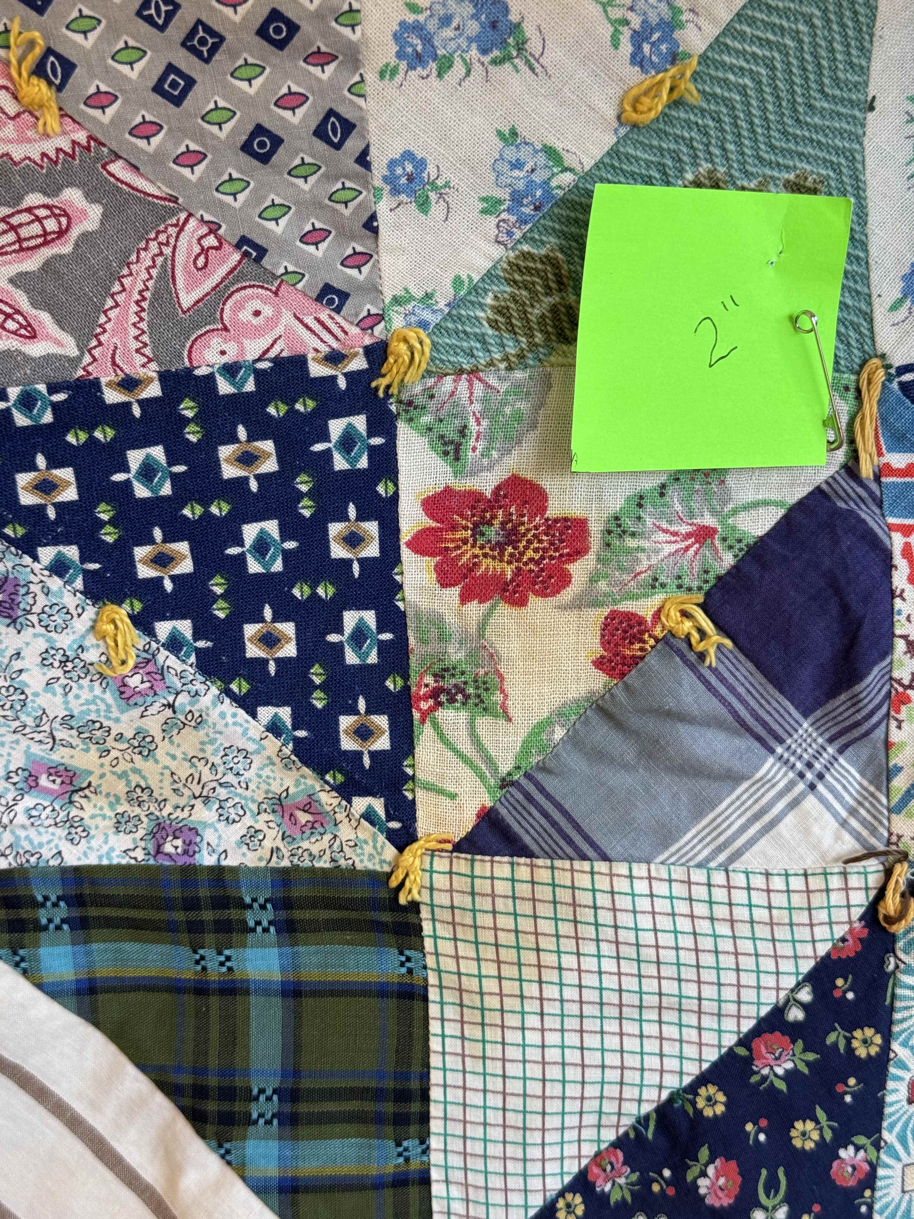 Vintage Quilt Half Square Triangle Scrap