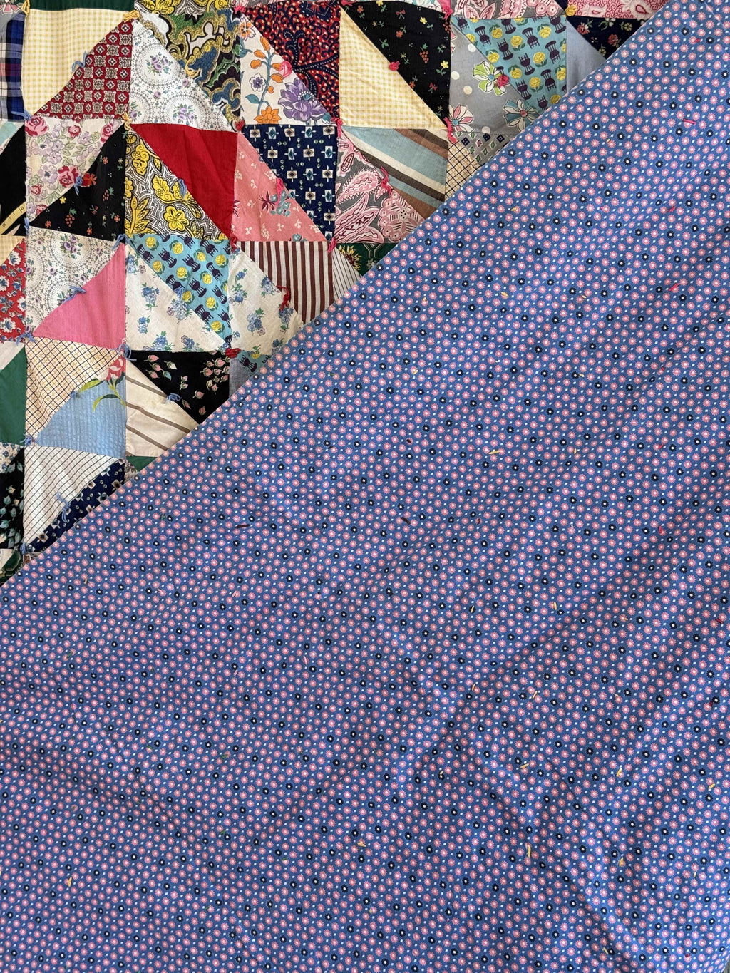 Vintage Quilt Half Square Triangle Scrap