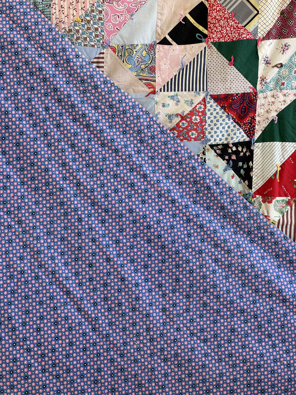 Vintage Quilt Half Square Triangle Scrap