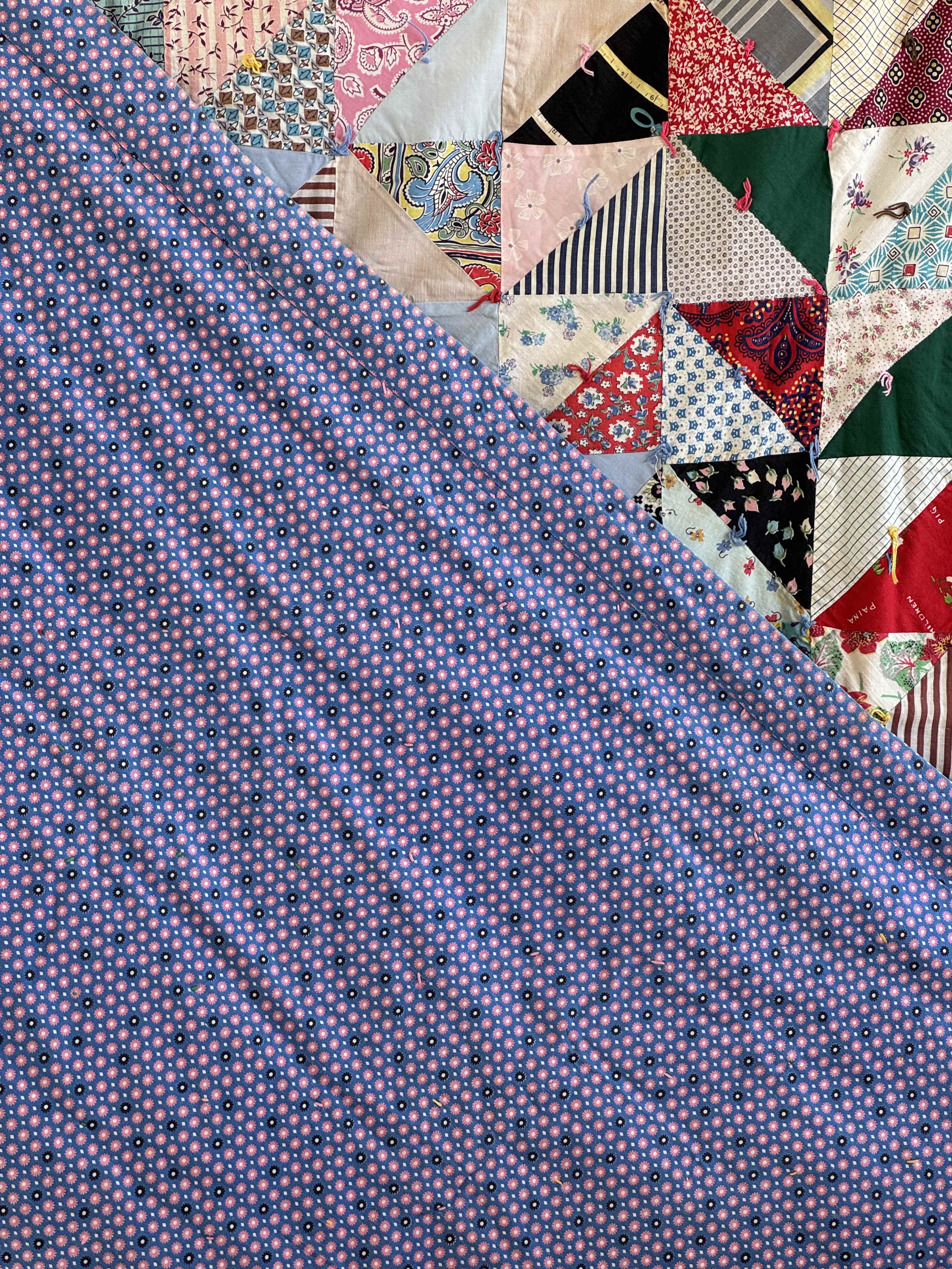 Vintage Quilt Half Square Triangle Scrap