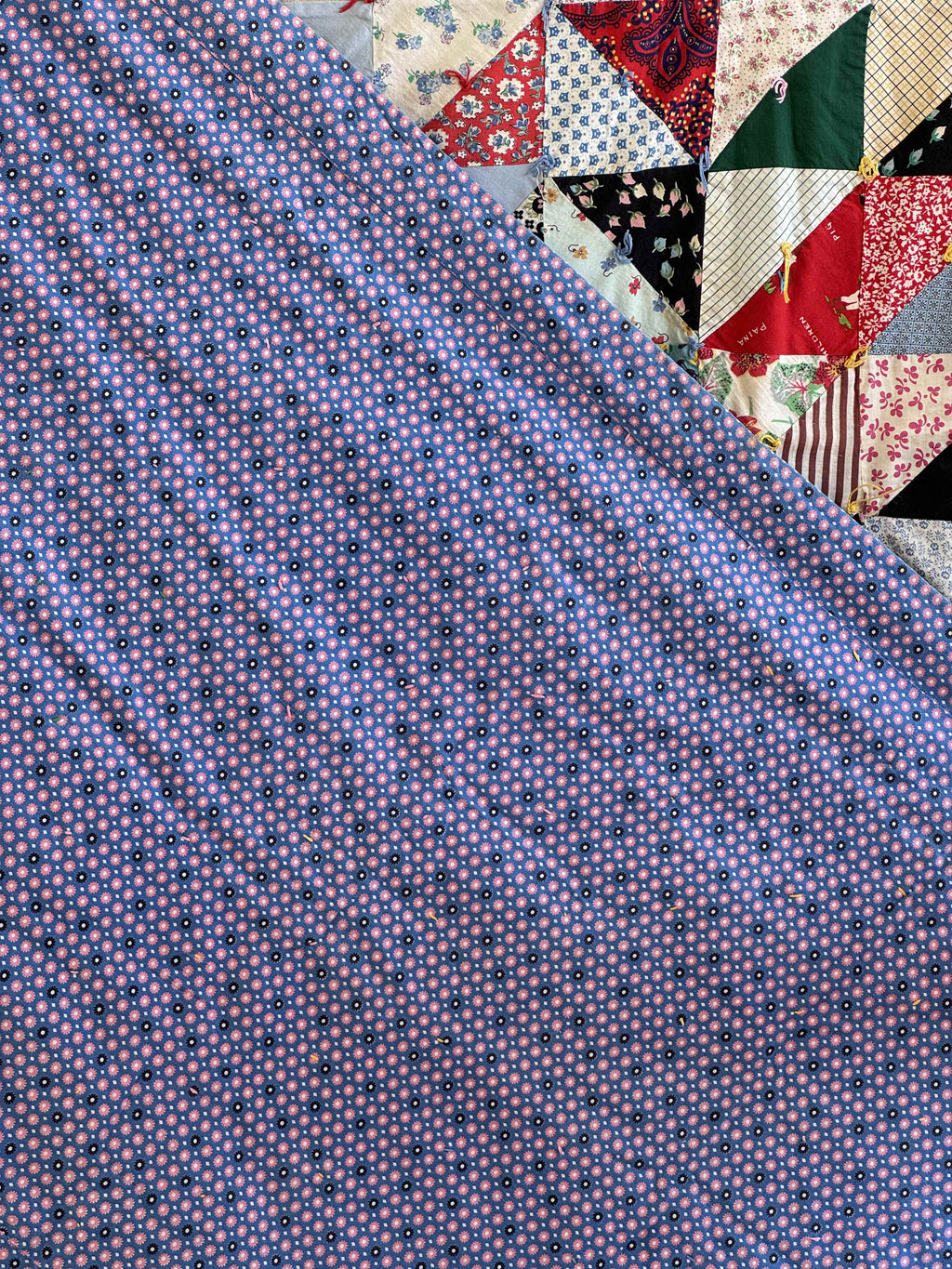 Vintage Quilt Half Square Triangle Scrap