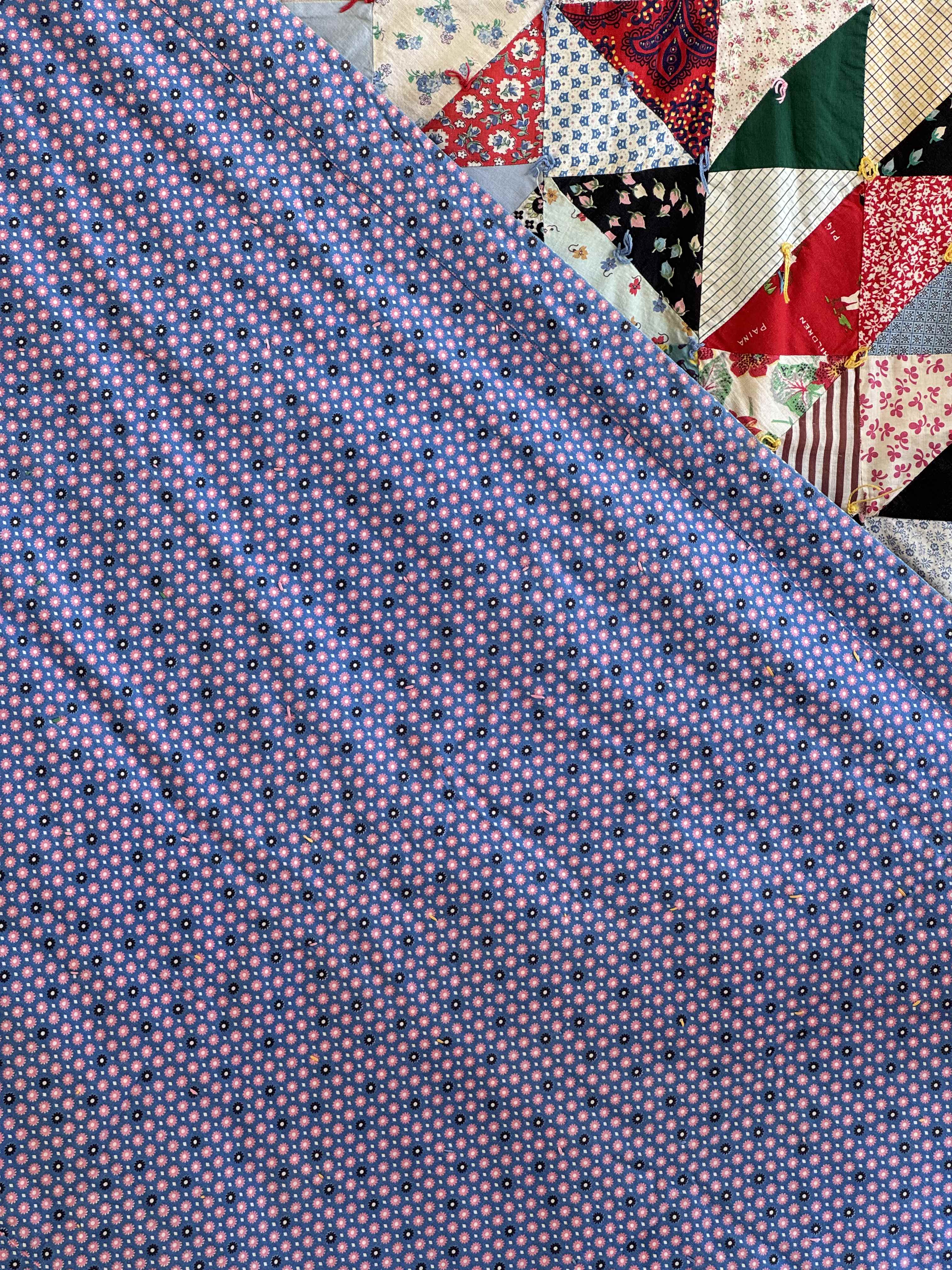 Vintage Quilt Half Square Triangle Scrap