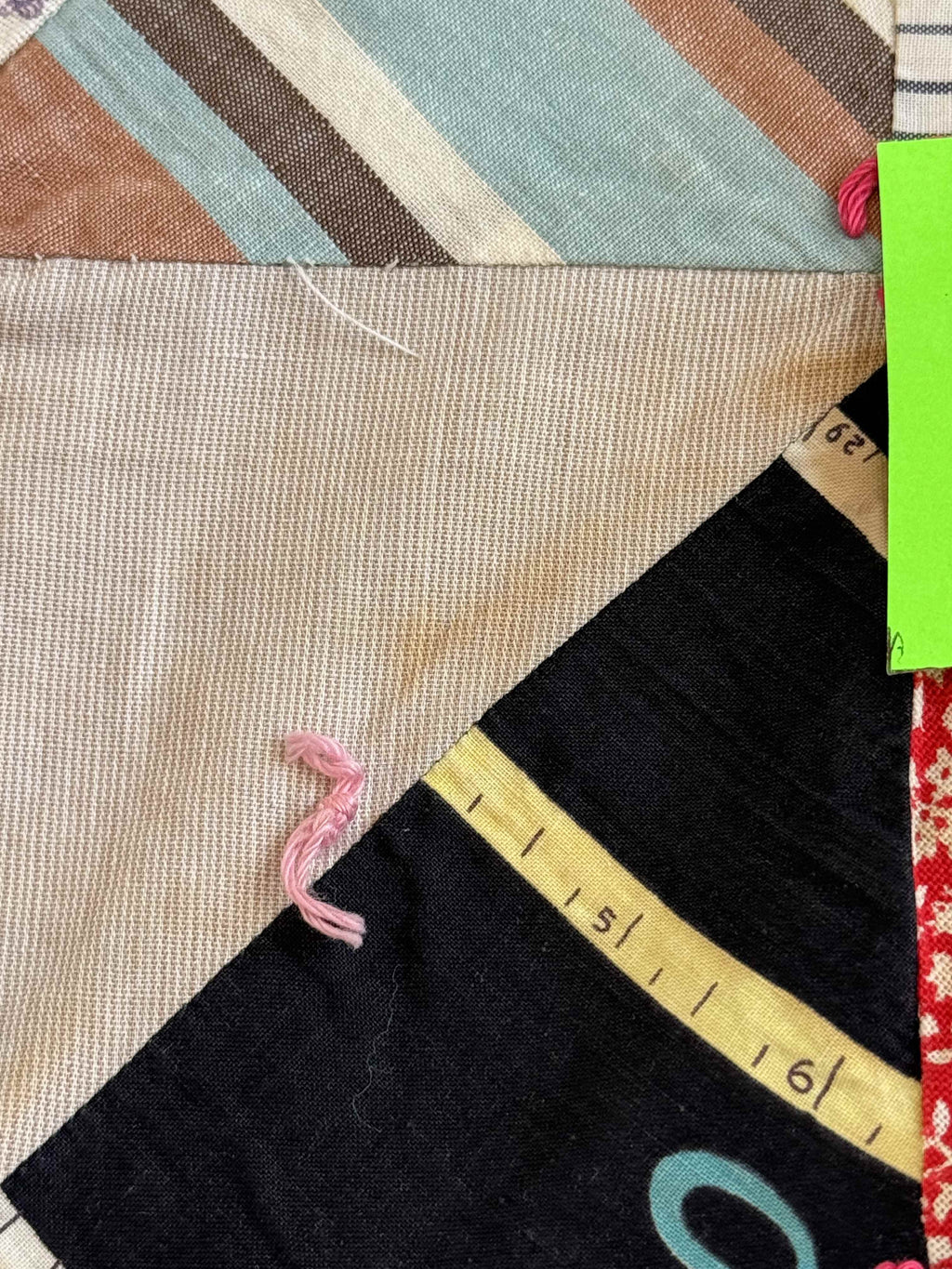Vintage Quilt Half Square Triangle Scrap