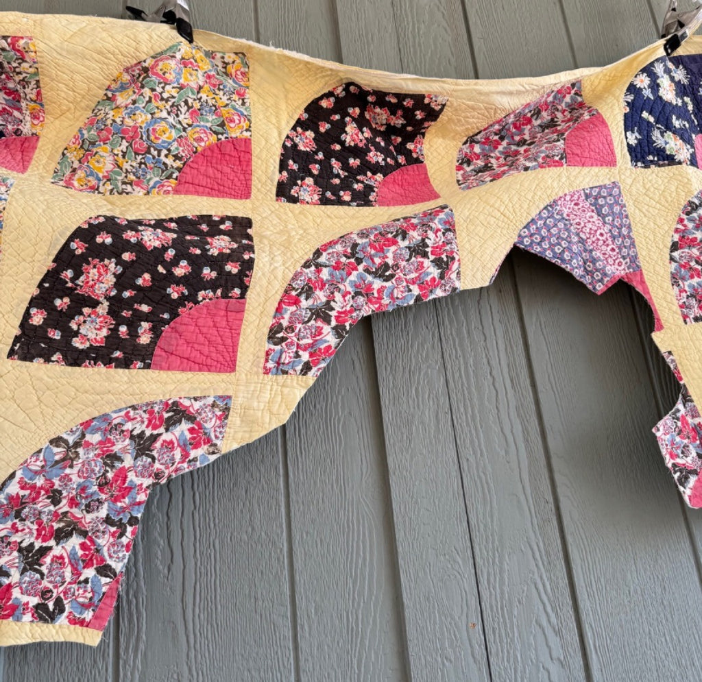 Vintage Cutter Quilt Grandmother's Fan