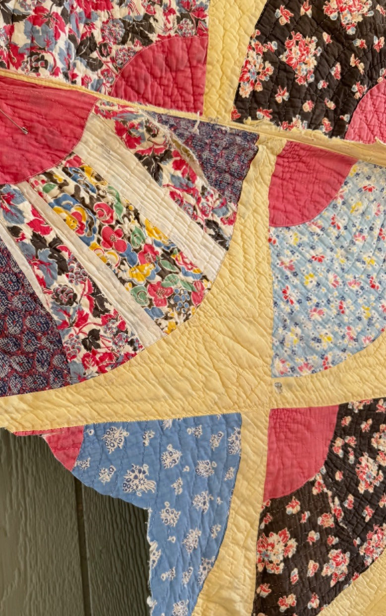 Vintage Cutter Quilt Grandmother's Fan