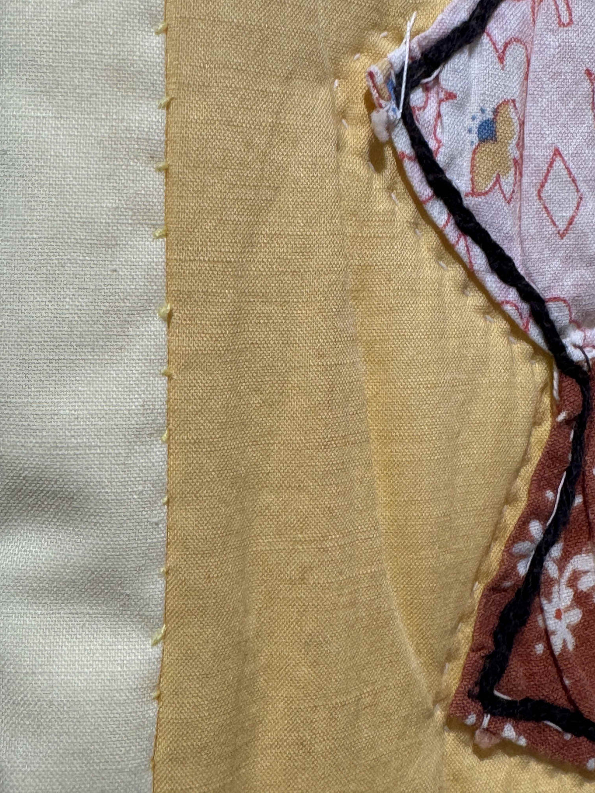 Vintage Quilt Yellow Feed Sack Dresden Plate