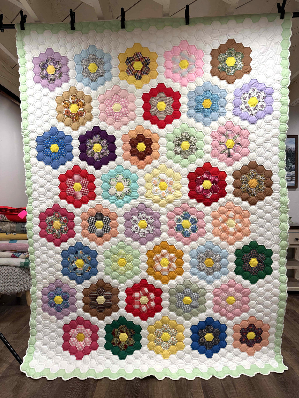 Vintage Quilt Grandmother's Flower Garden