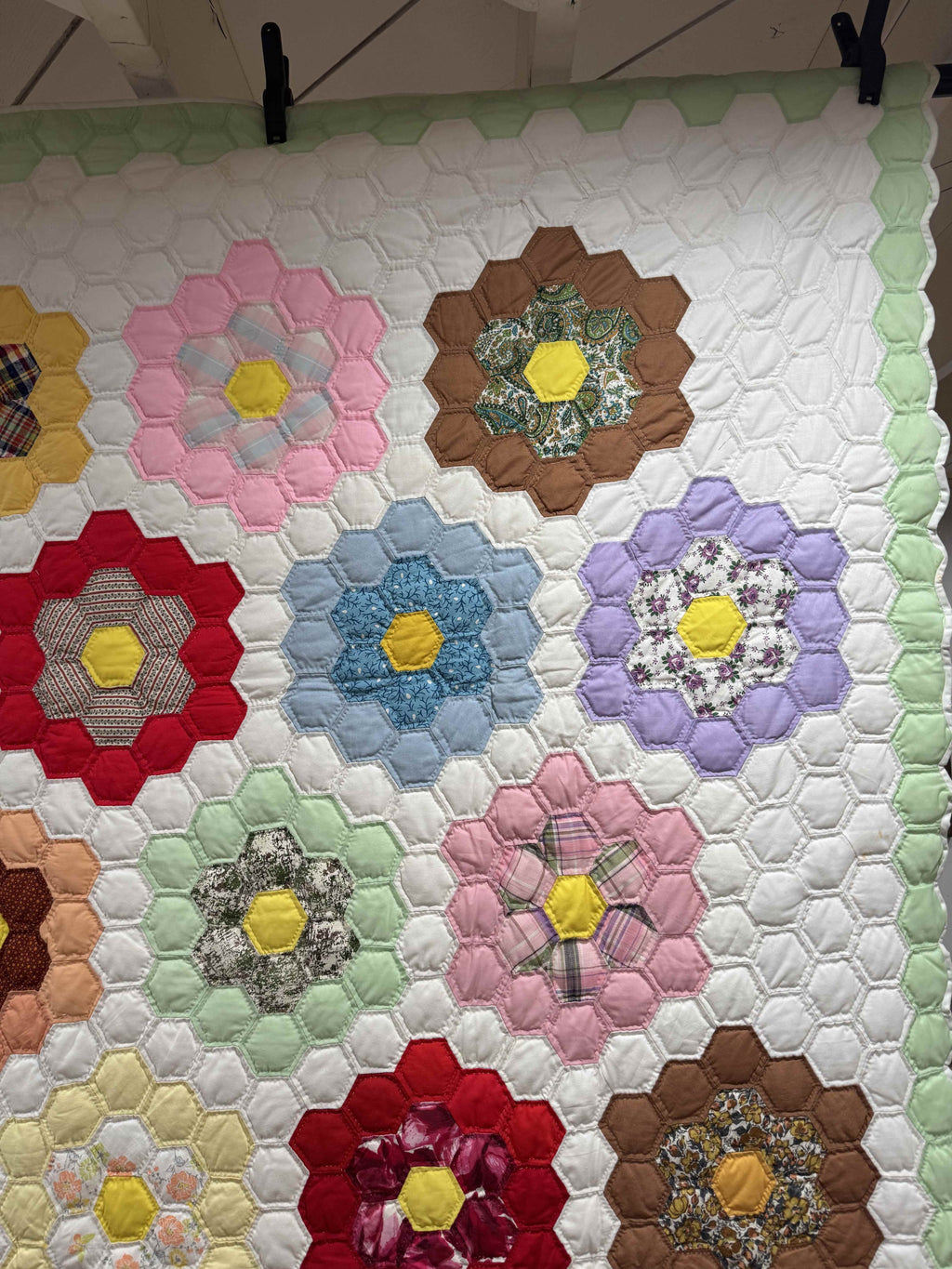 Vintage Quilt Grandmother's Flower Garden