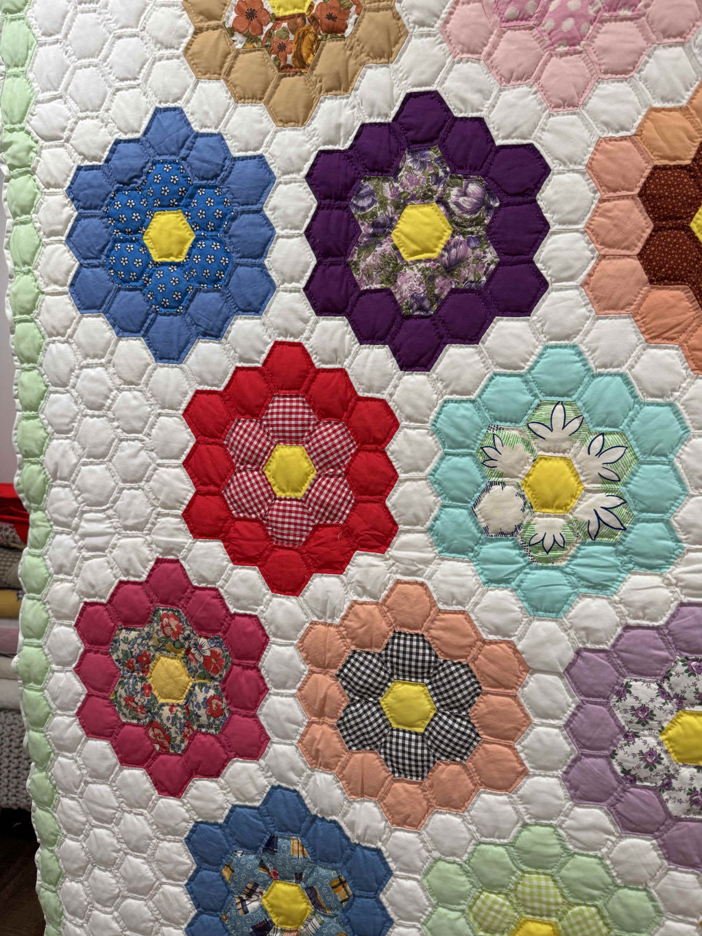 Vintage Quilt Grandmother's Flower Garden