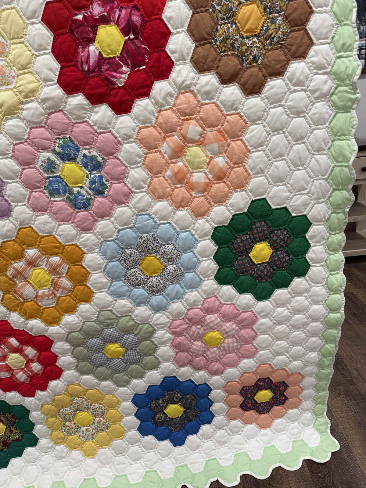 Vintage Quilt Grandmother's Flower Garden