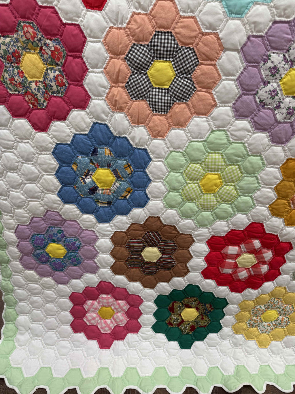 Vintage Quilt Grandmother's Flower Garden