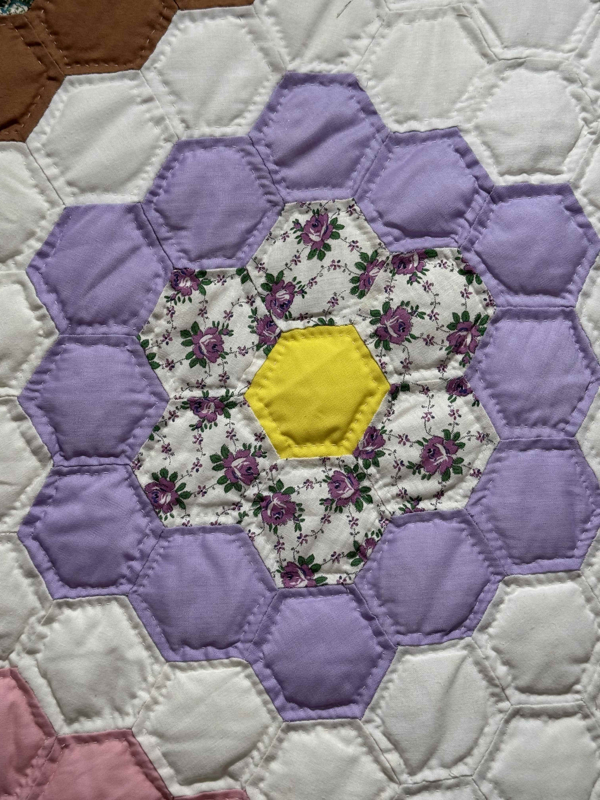 Vintage Quilt Grandmother's Flower Garden