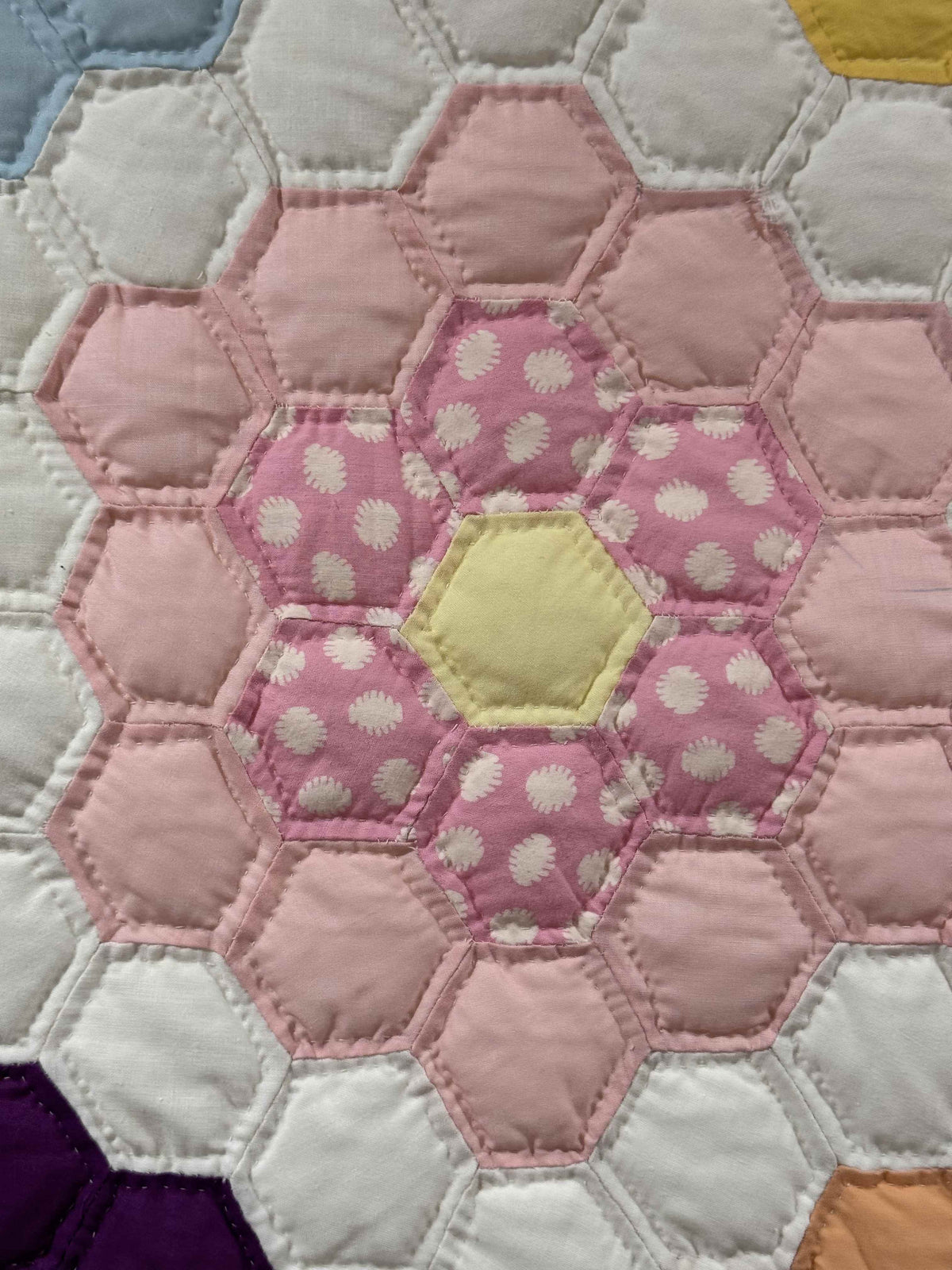Vintage Quilt Grandmother's Flower Garden