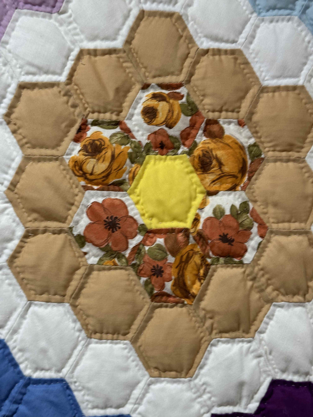 Vintage Quilt Grandmother's Flower Garden