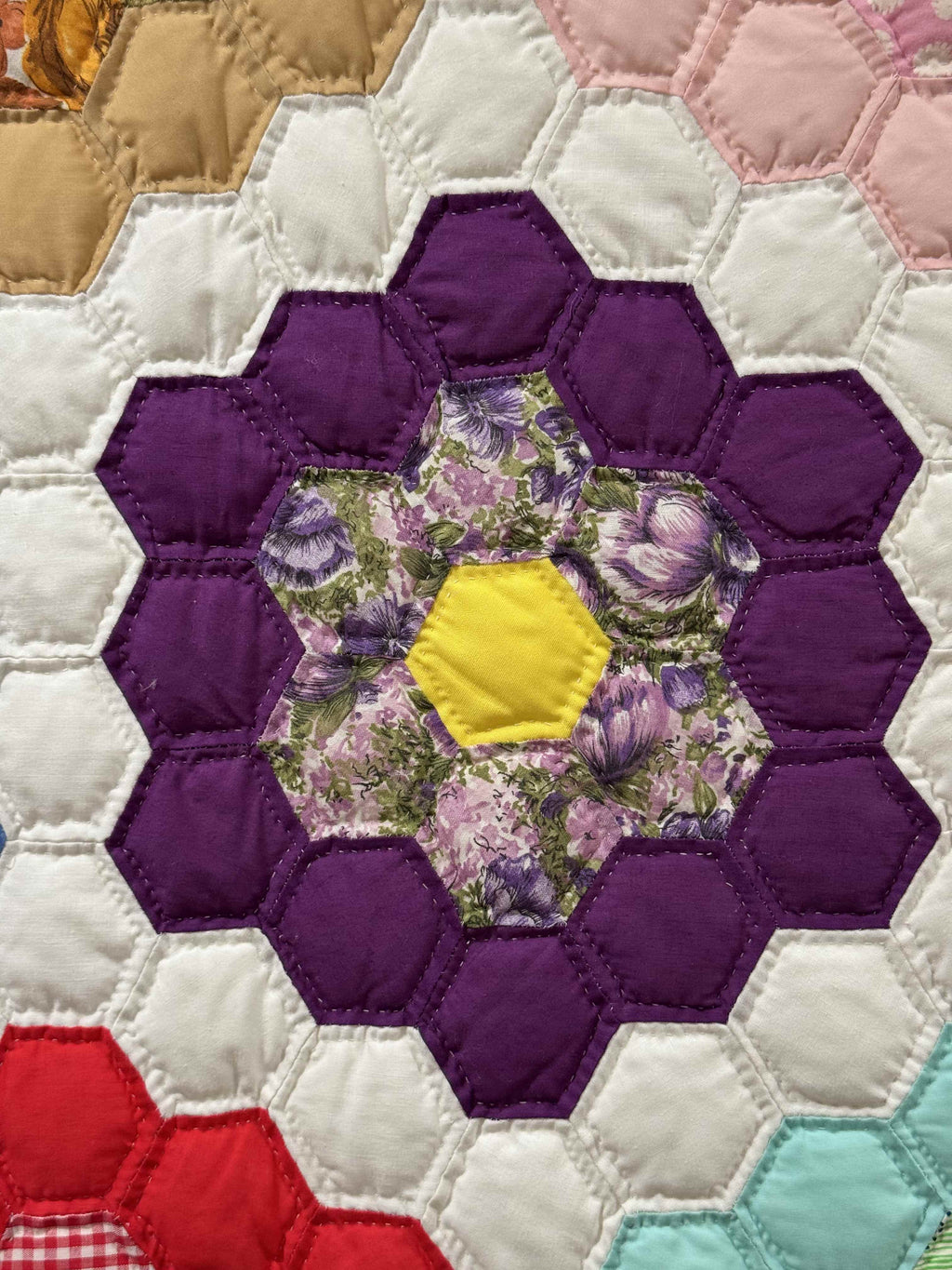 Vintage Quilt Grandmother's Flower Garden