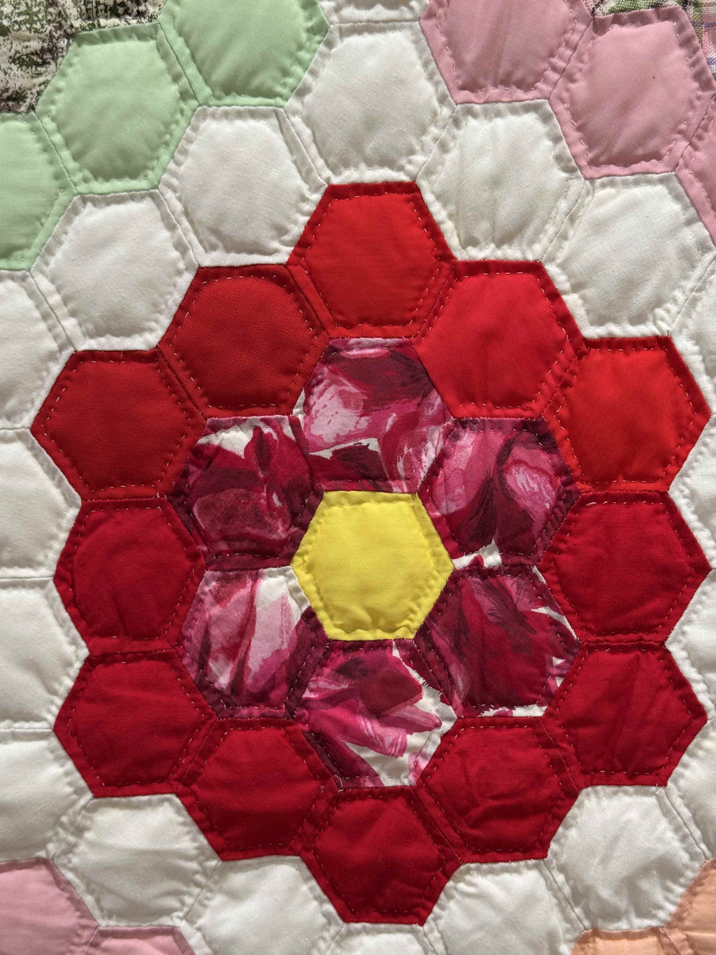 Vintage Quilt Grandmother's Flower Garden