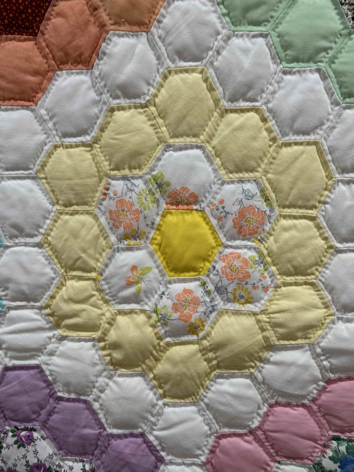Vintage Quilt Grandmother's Flower Garden