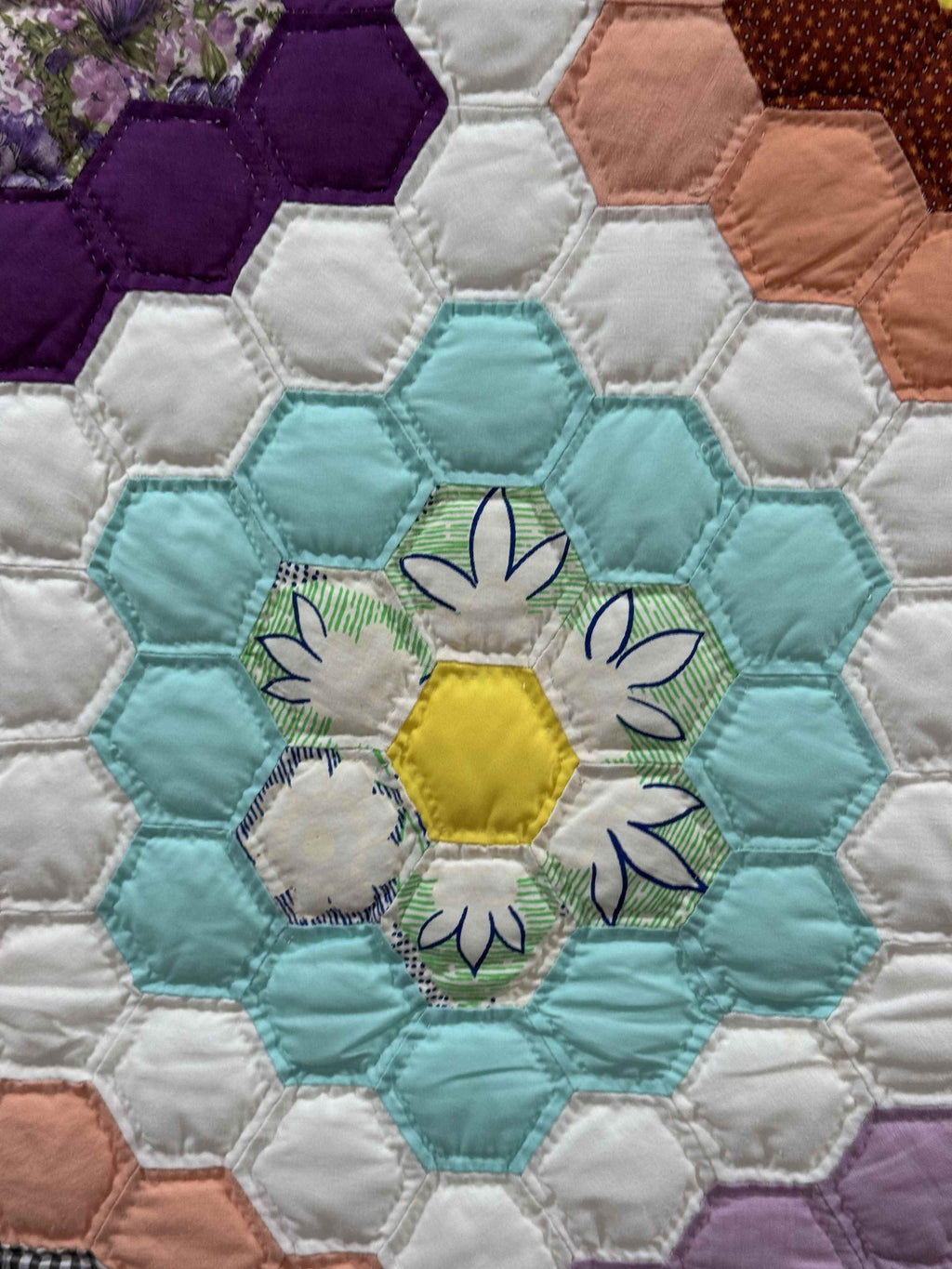 Vintage Quilt Grandmother's Flower Garden