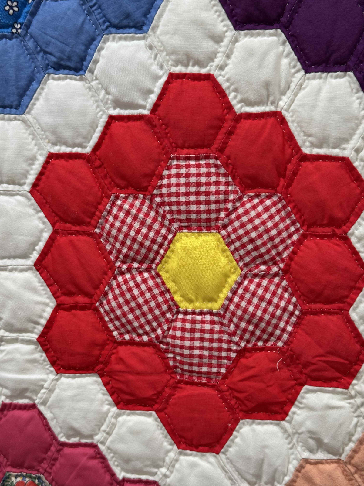 Vintage Quilt Grandmother's Flower Garden