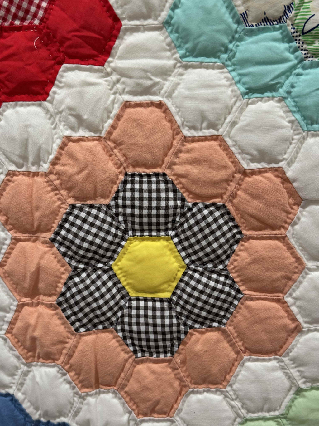 Vintage Quilt Grandmother's Flower Garden