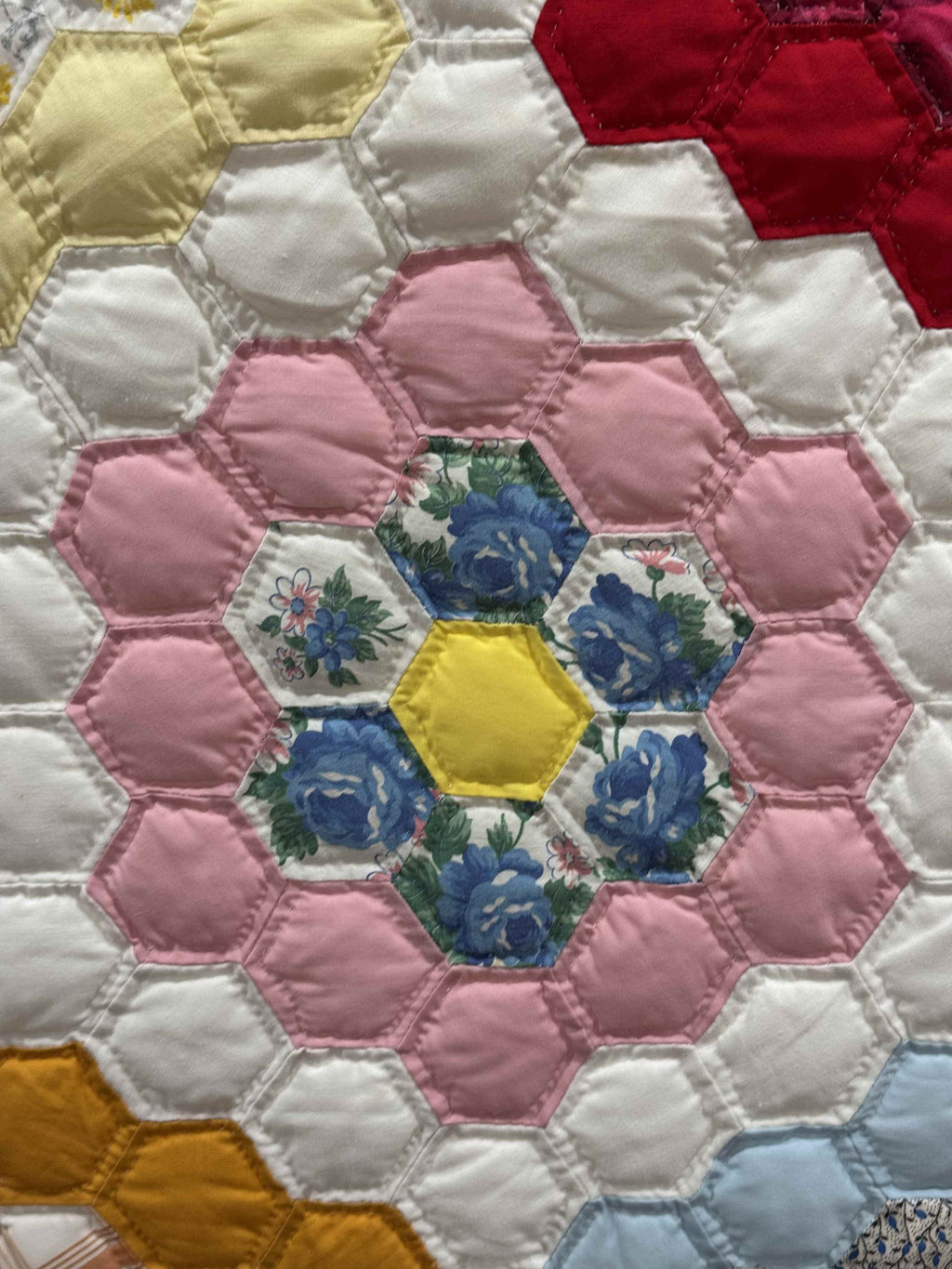 Vintage Quilt Grandmother's Flower Garden