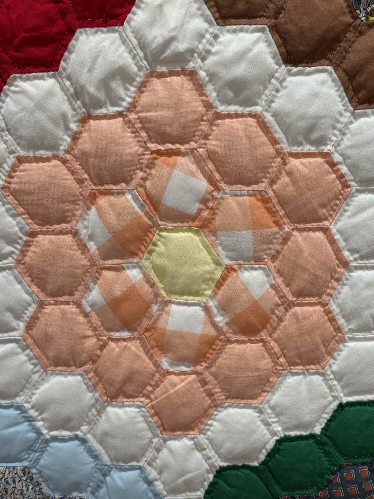 Vintage Quilt Grandmother's Flower Garden