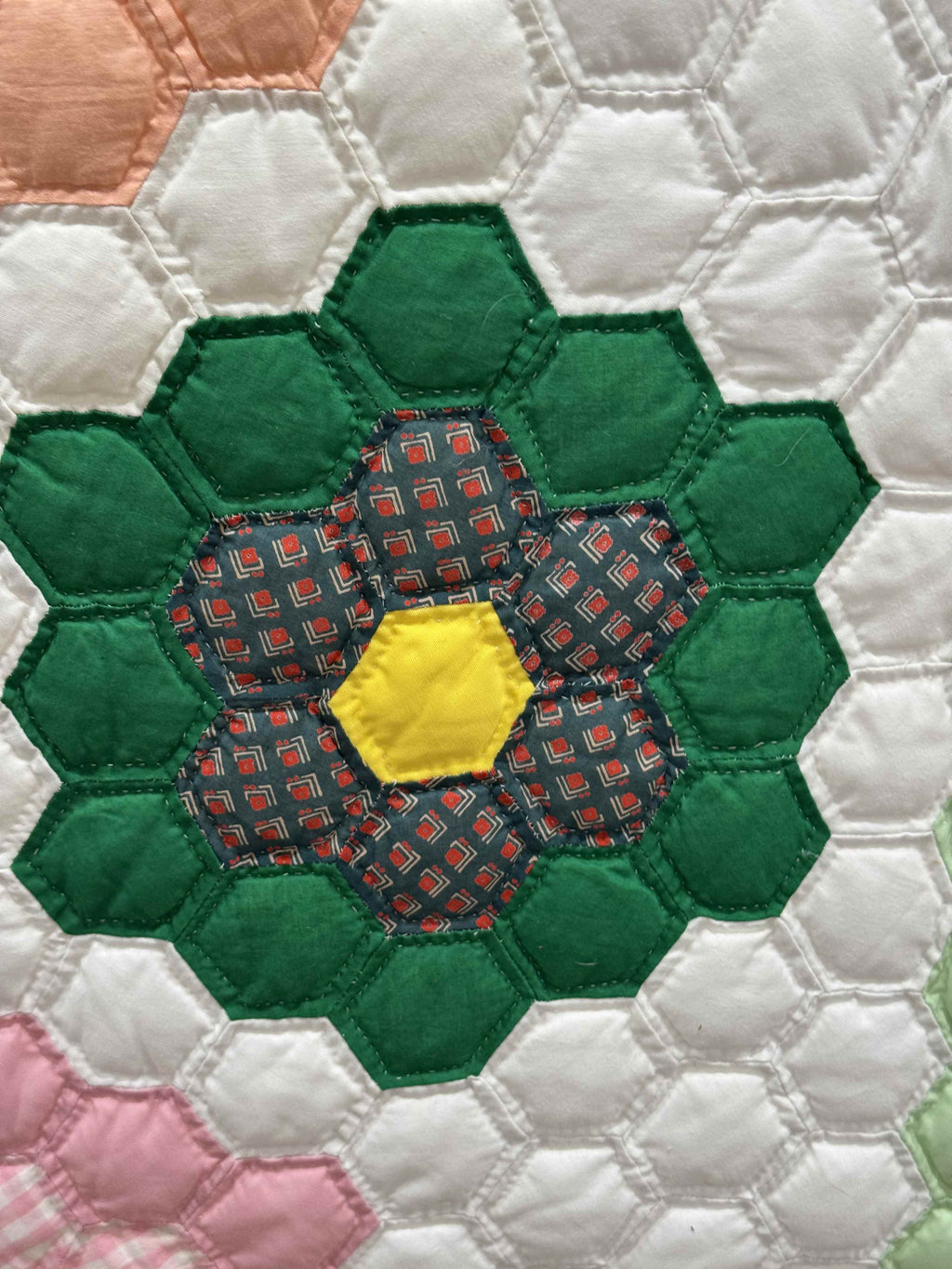 Vintage Quilt Grandmother's Flower Garden
