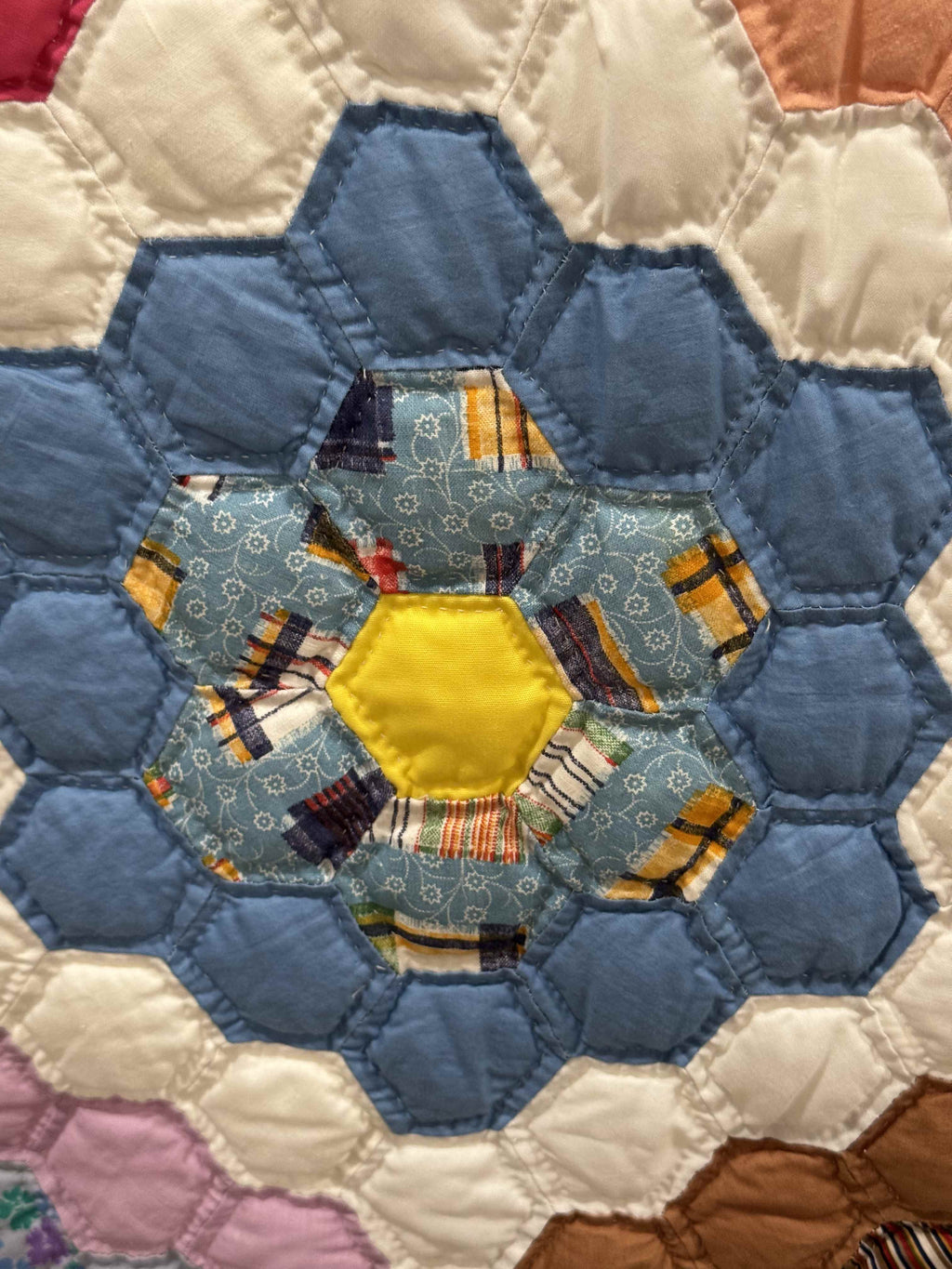Vintage Quilt Grandmother's Flower Garden