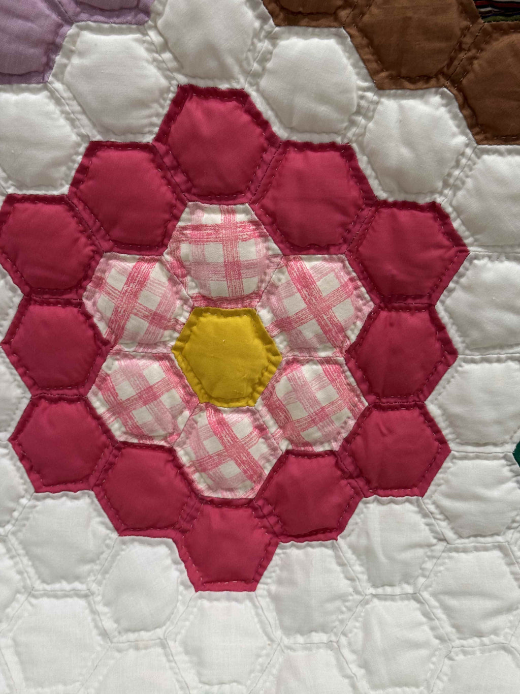 Vintage Quilt Grandmother's Flower Garden