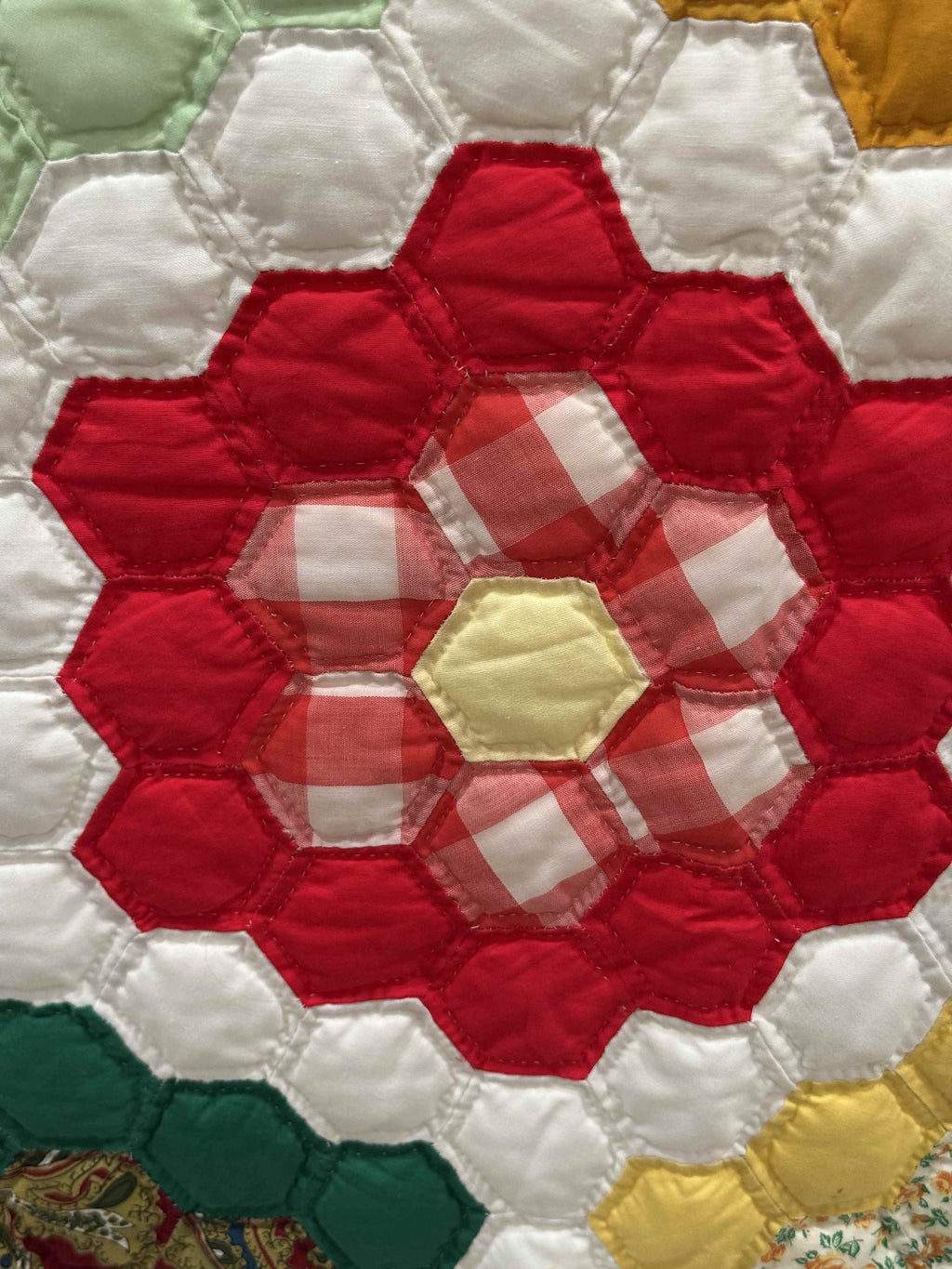 Vintage Quilt Grandmother's Flower Garden